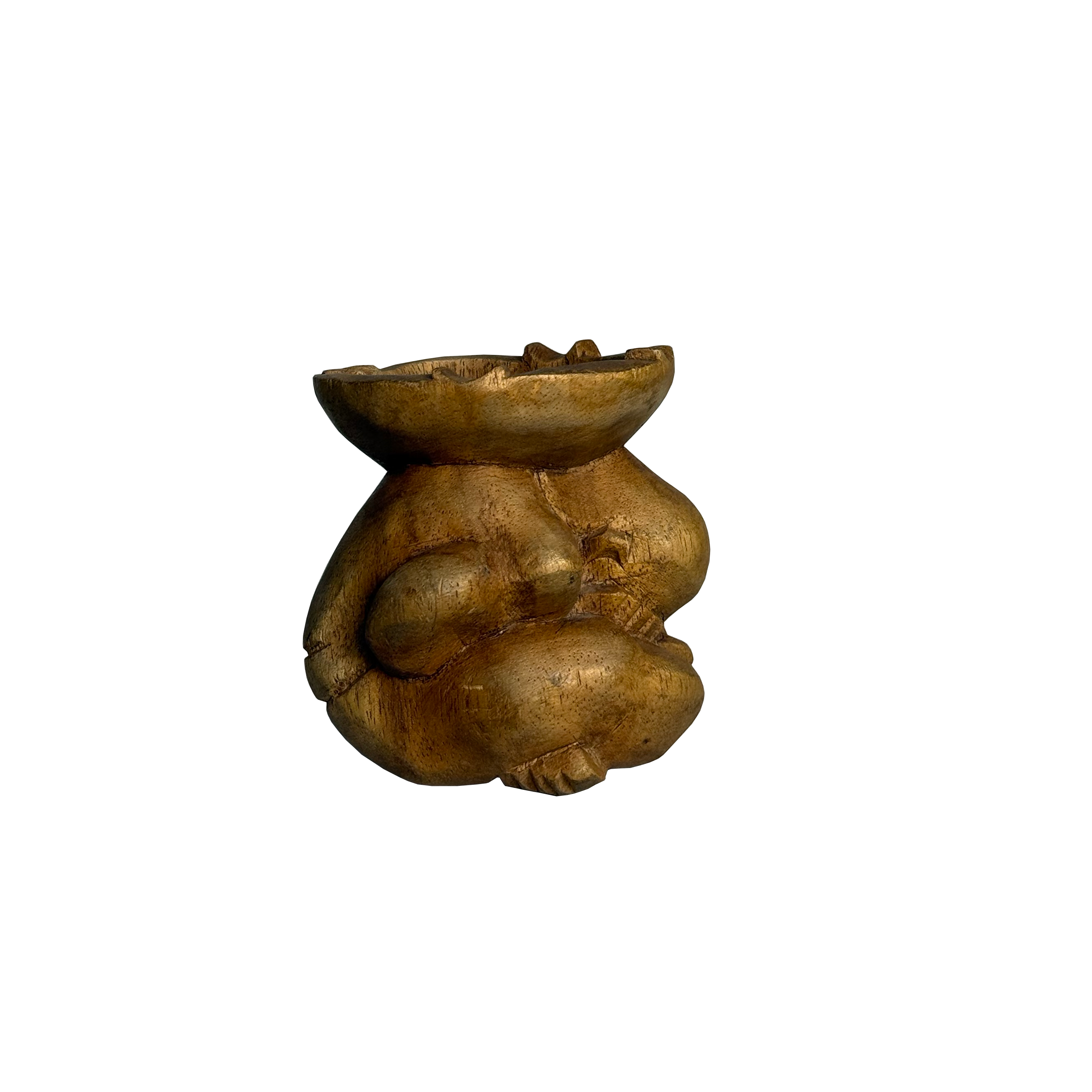 Carved Wooden Ashtray of a Man