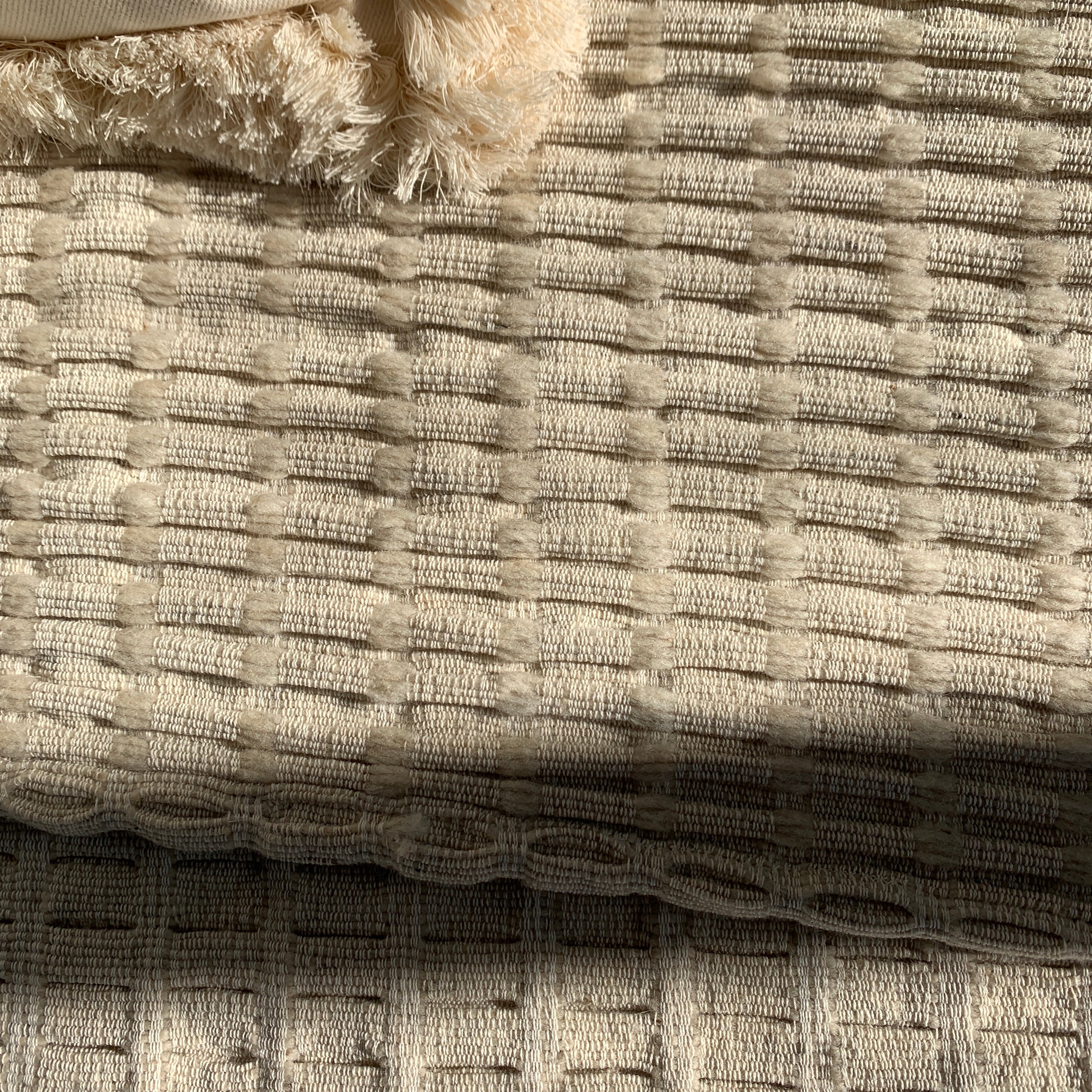Bolsitas Wool and Cotton Natural Bedspread