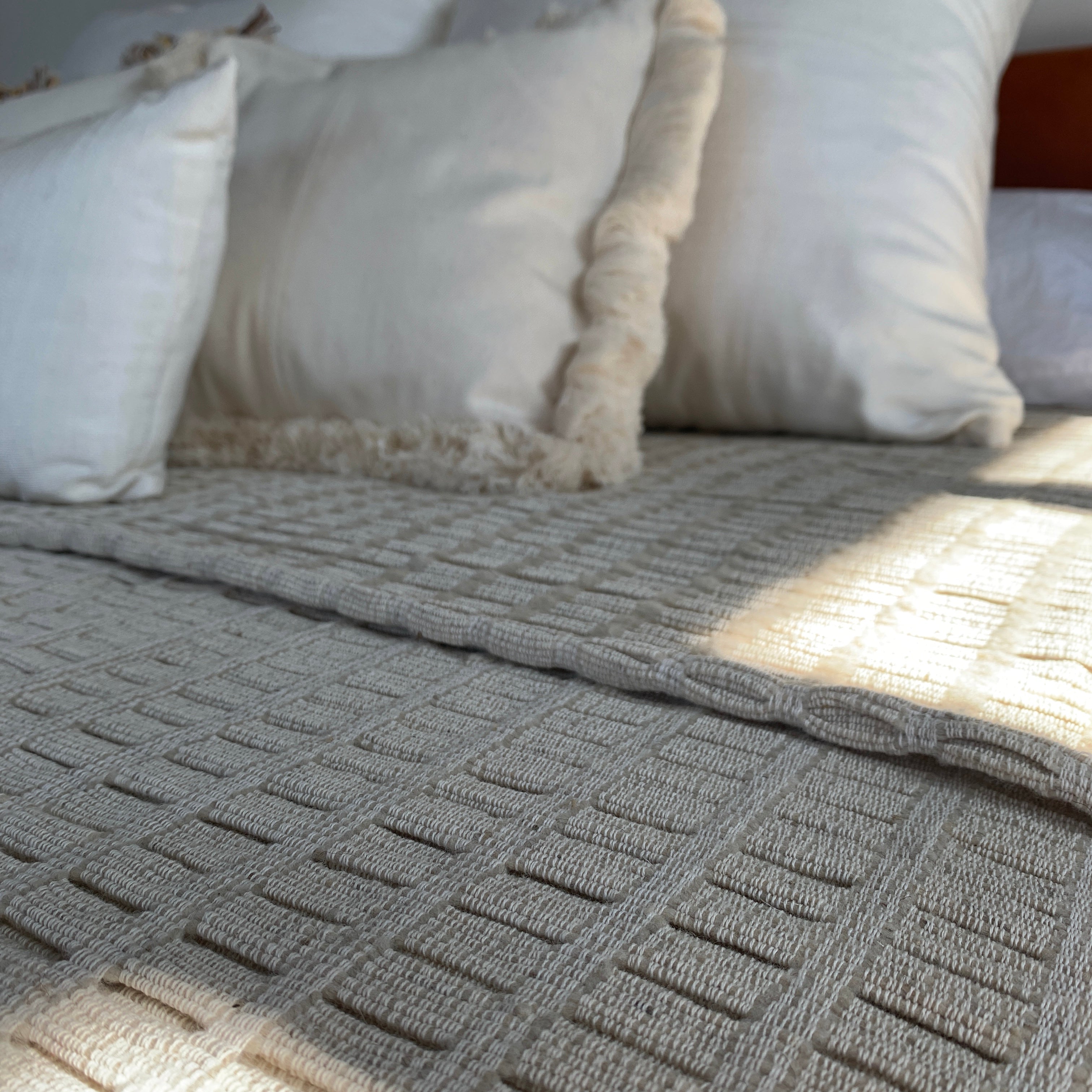 Bolsitas Wool and Cotton Natural Bedspread