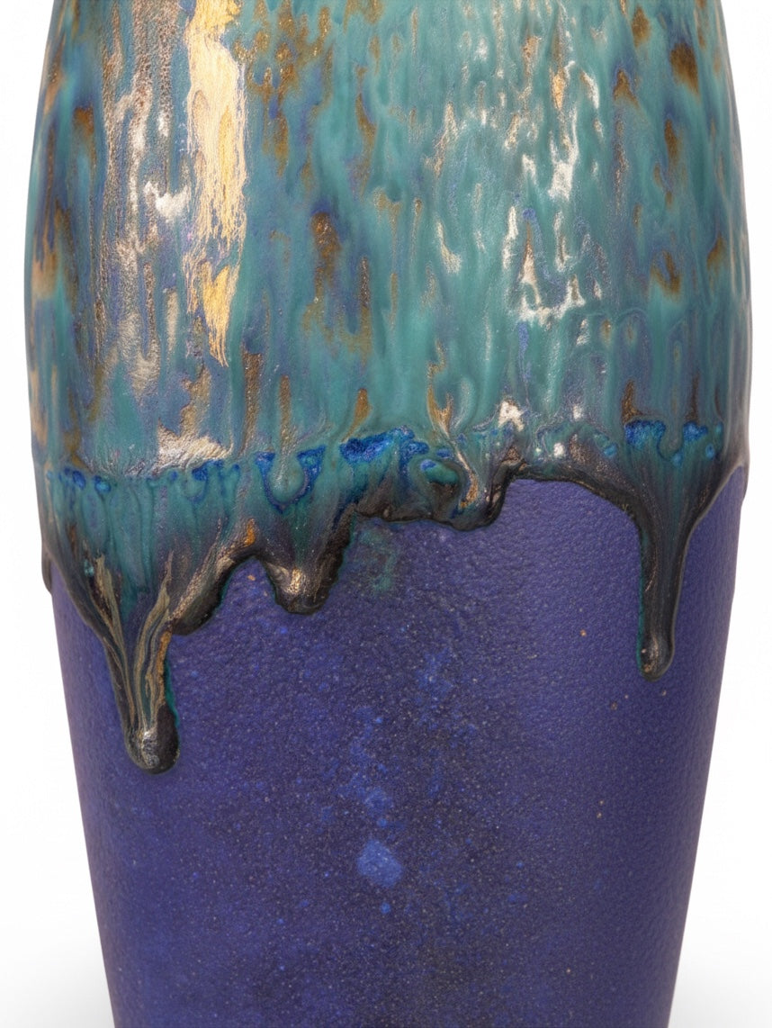 Green Dripping Ceramic Vase