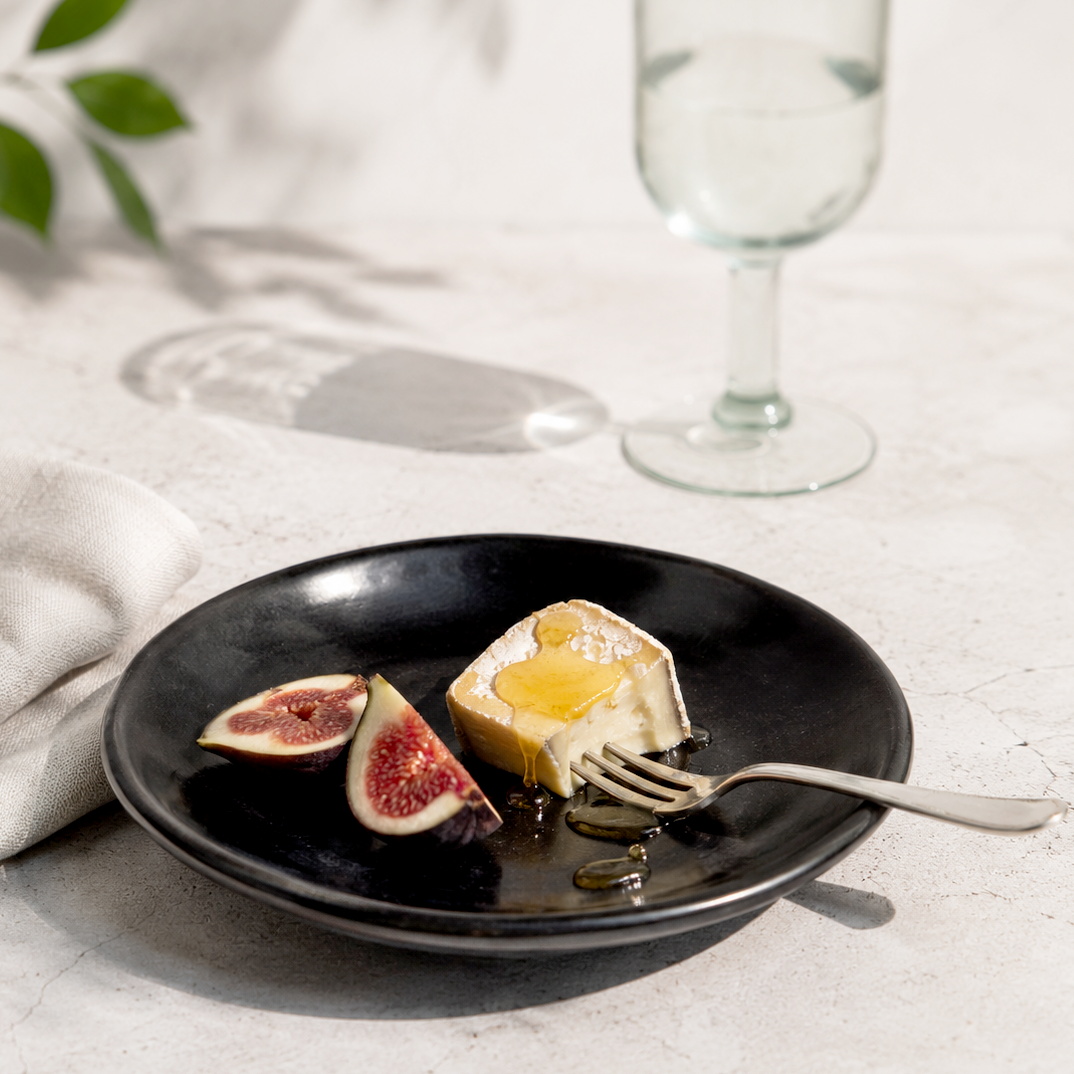 Elena Black Dessert Plate