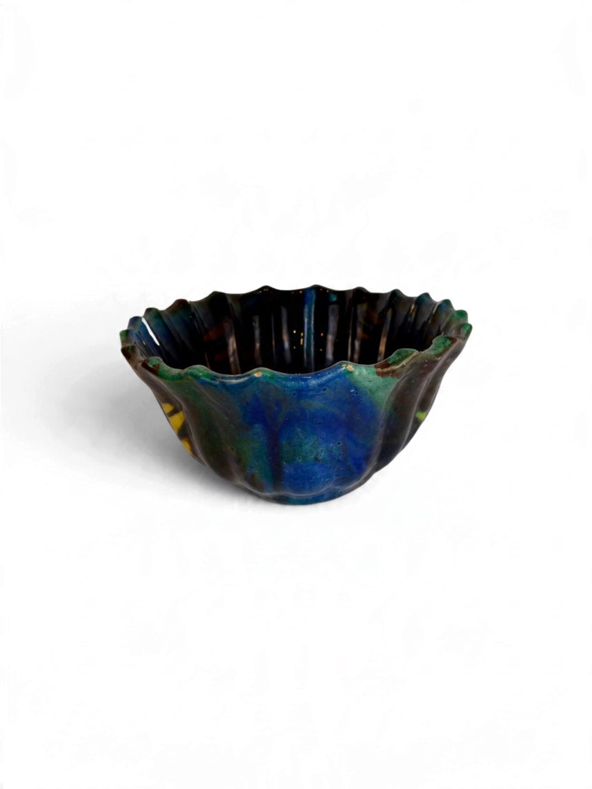 Large Oaxacan Chorreado Bowl No. 1 by Embajada Vintage, decorative tableware with vibrant multicolor splashes on ceramic surface.