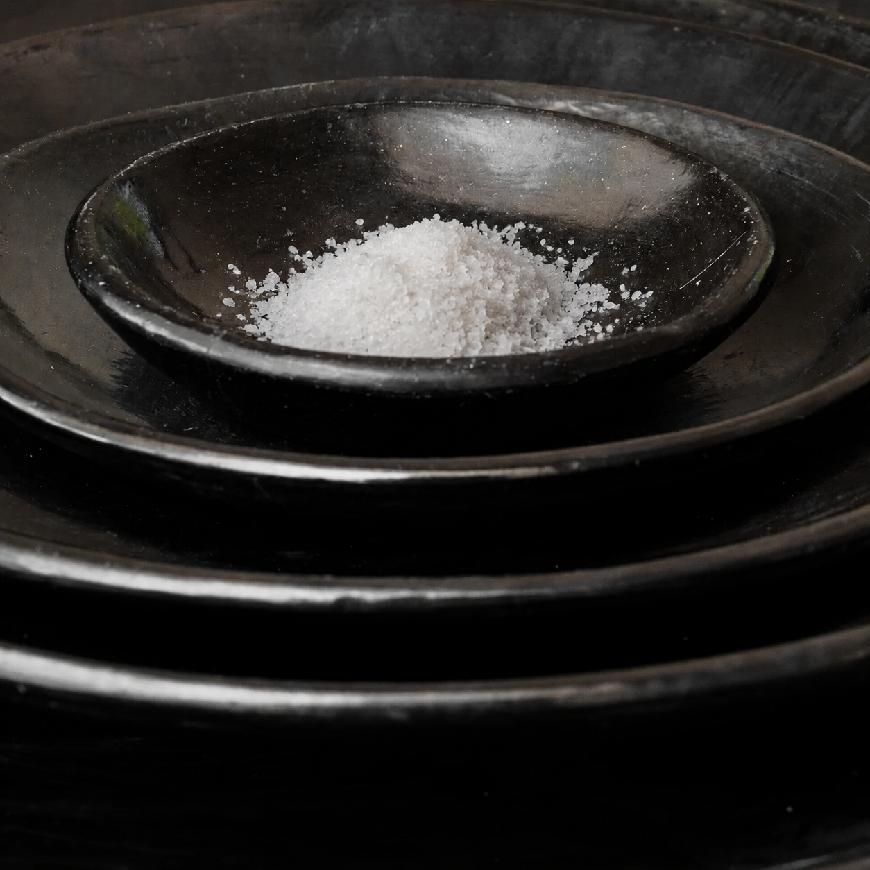 Elena Black Salt Plate