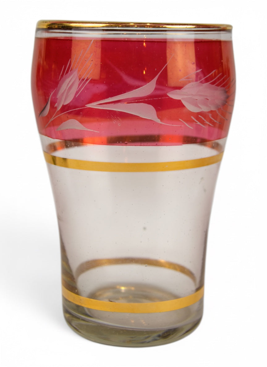 Vintage Ruby Cocktail Glasses (Set of Six)