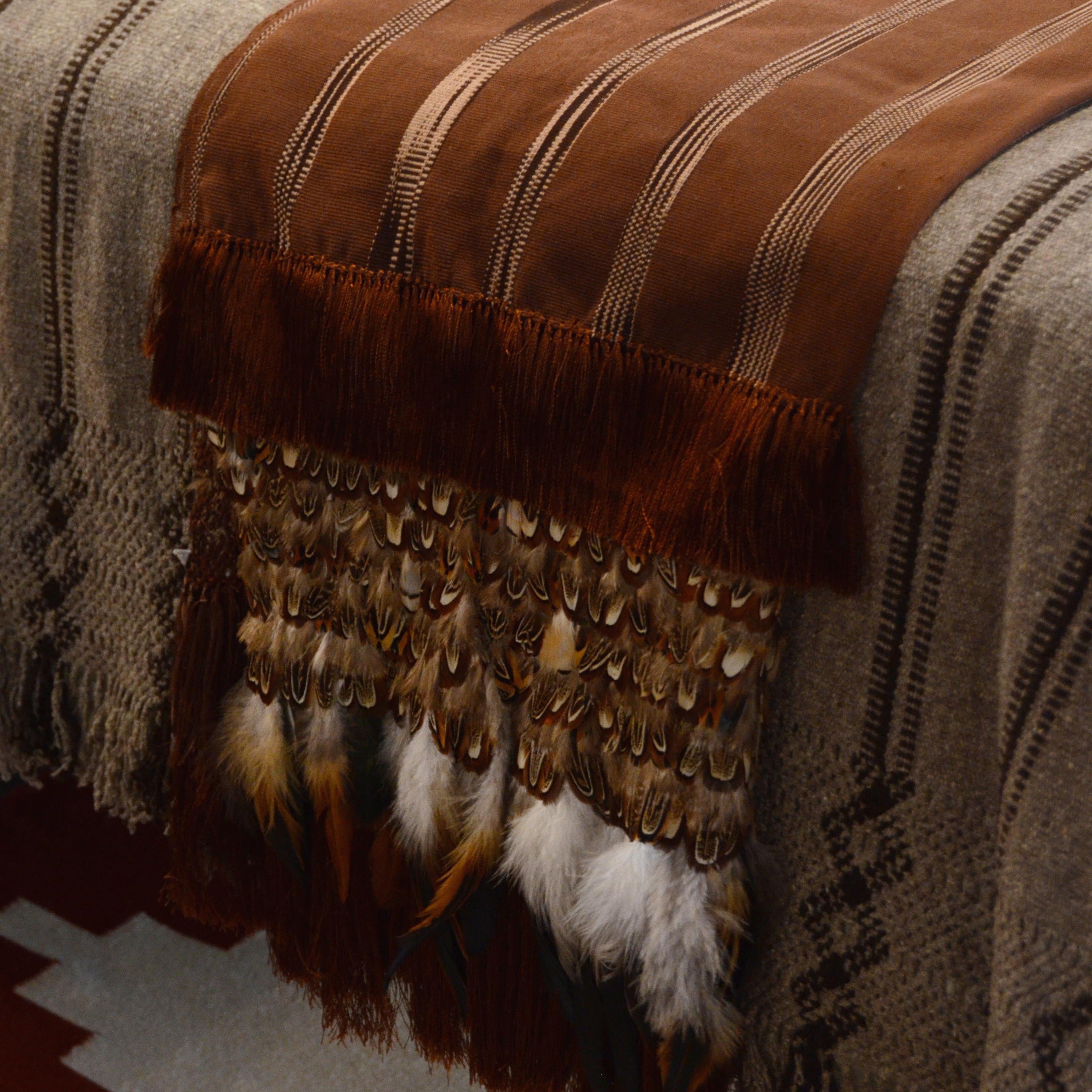 Feather Rebozo — Cream / Rose / Brown