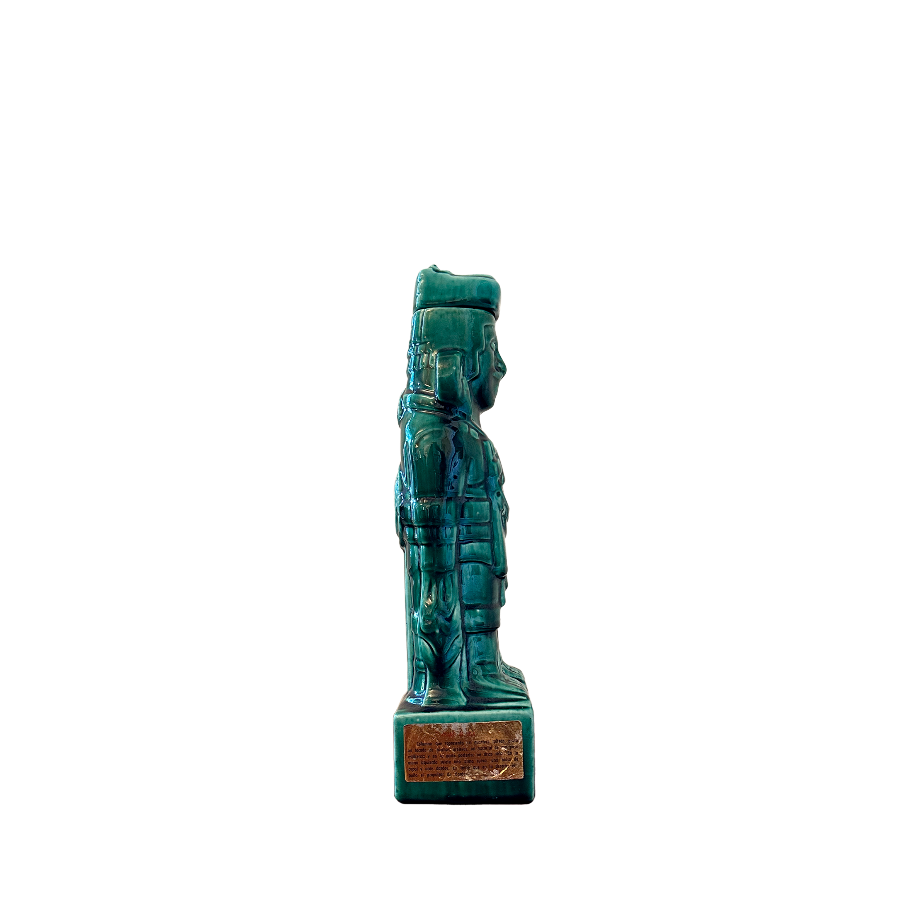 Vintage Green Ceramic Decanter of an Atlantean Statue from Tula