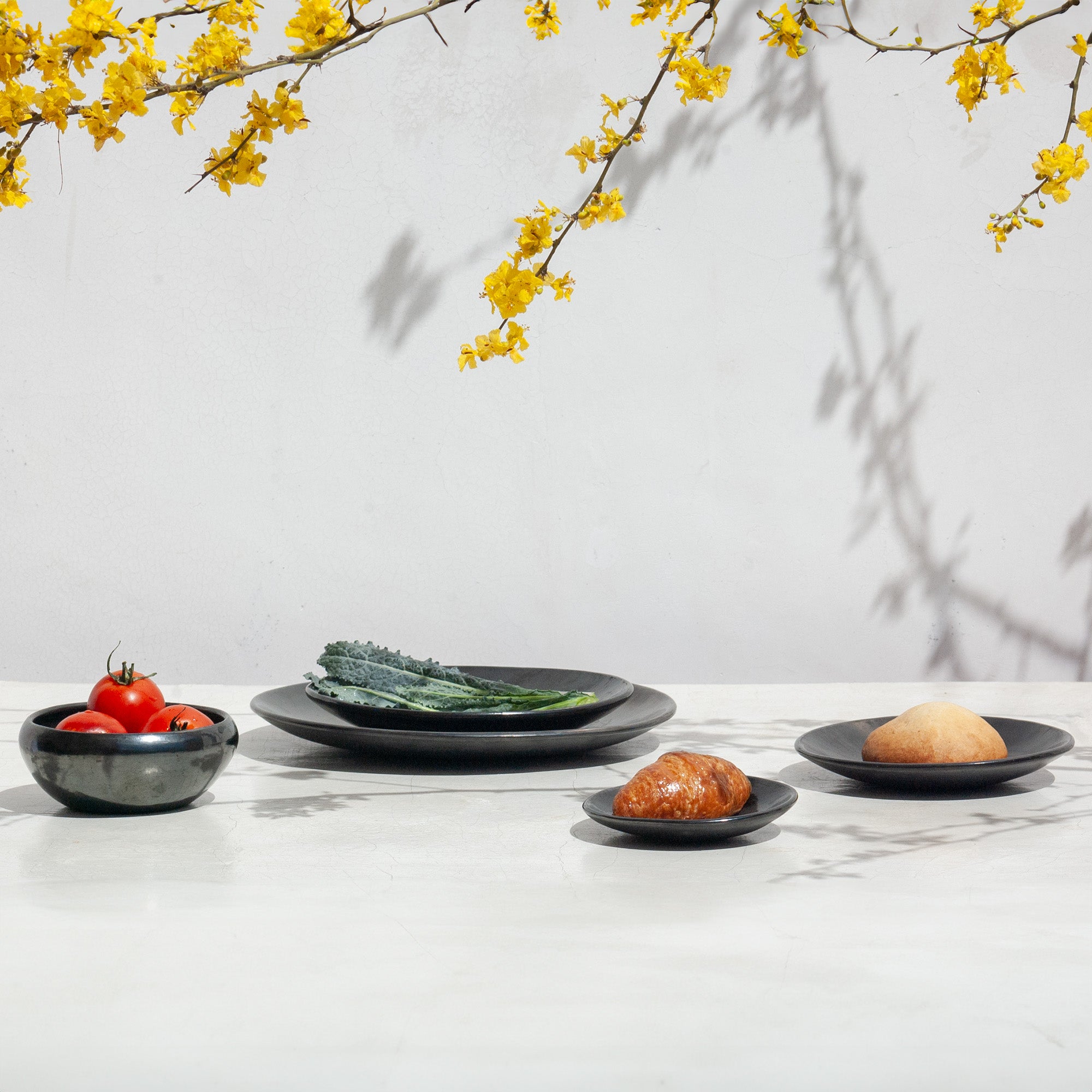 Elena Black Salad Plate