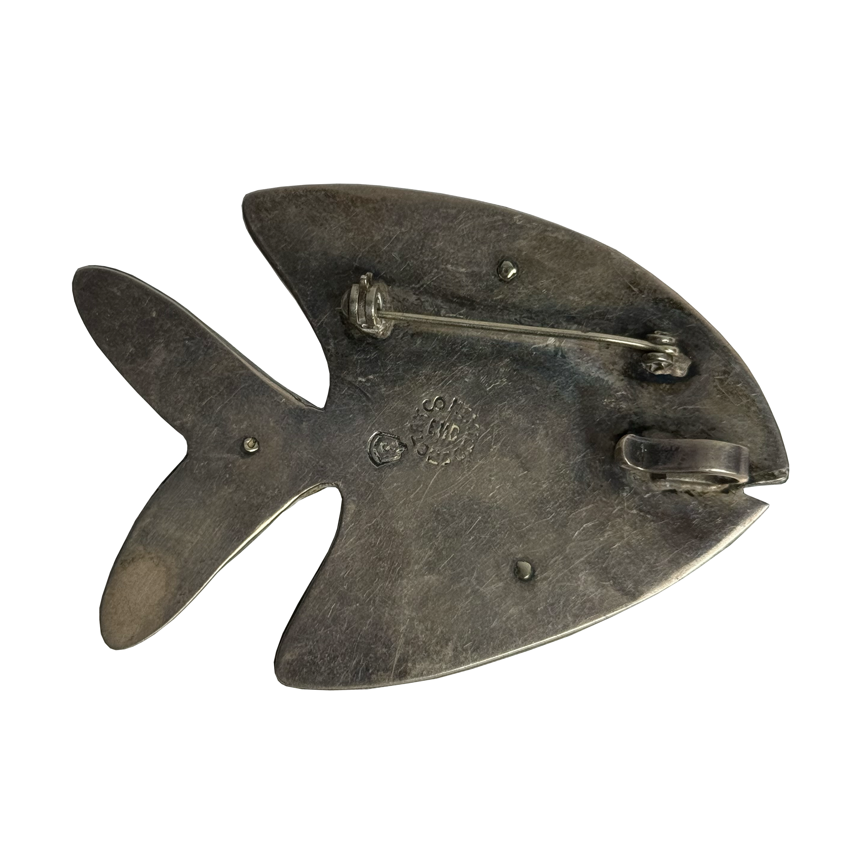 Silver Fish Brooch. C. 1960's