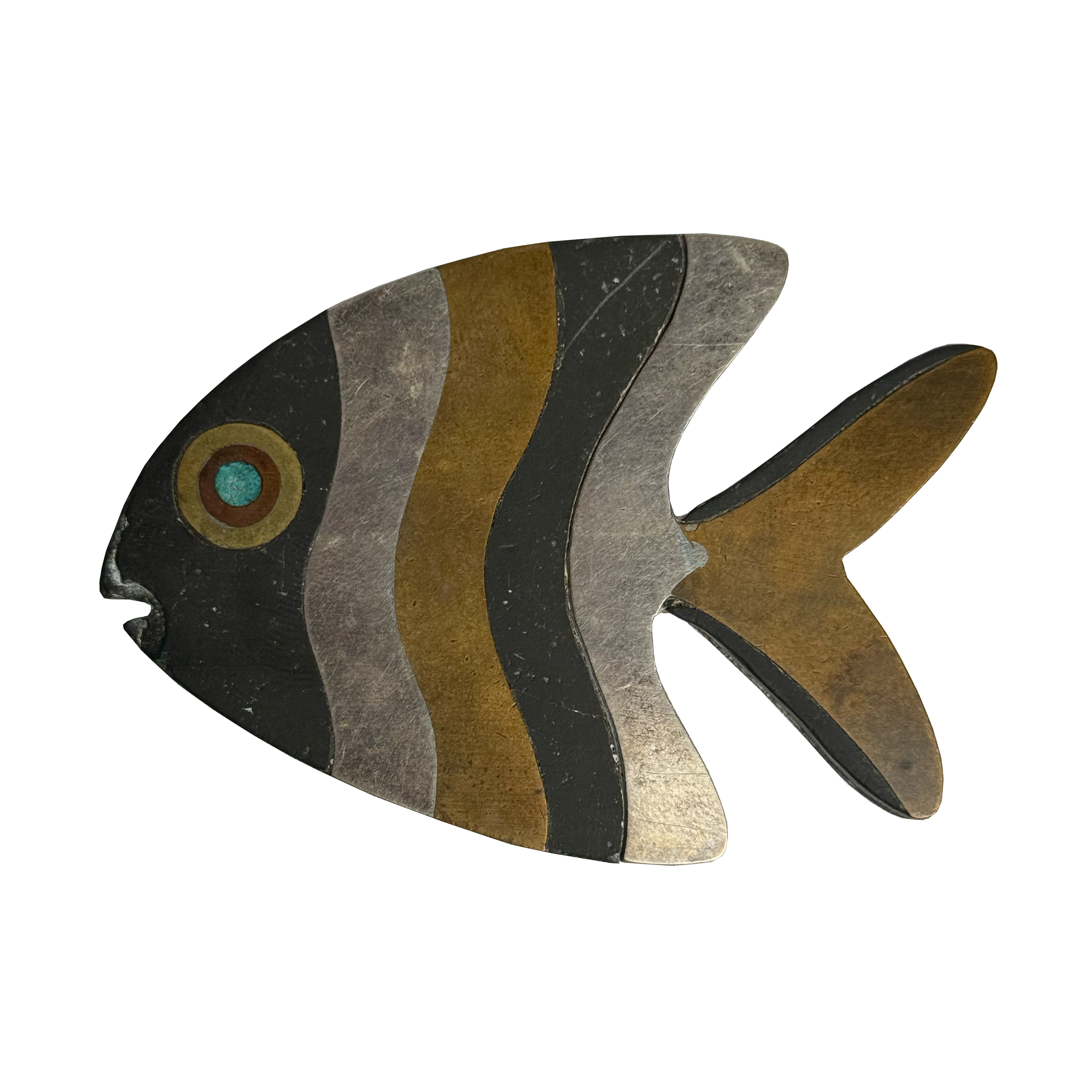 Silver Fish Brooch. C. 1960's