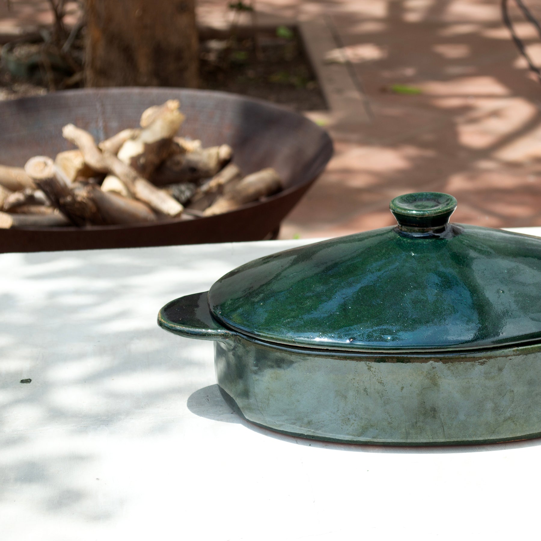Verde Ovalada Fish Casserole Green Clay
