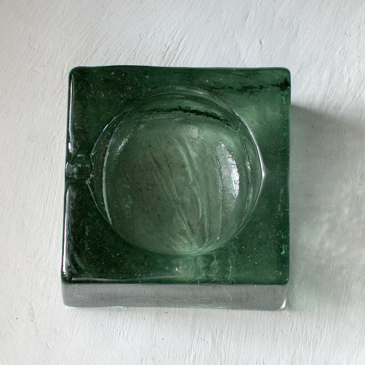Emerald Square Glass Cigar Ashtray
