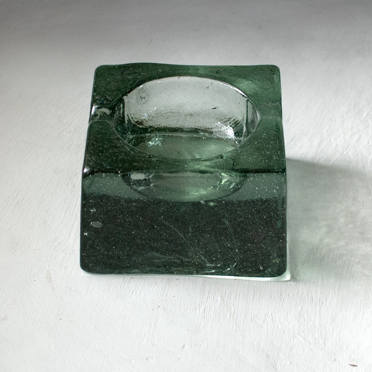 Emerald Square Glass Cigar Ashtray