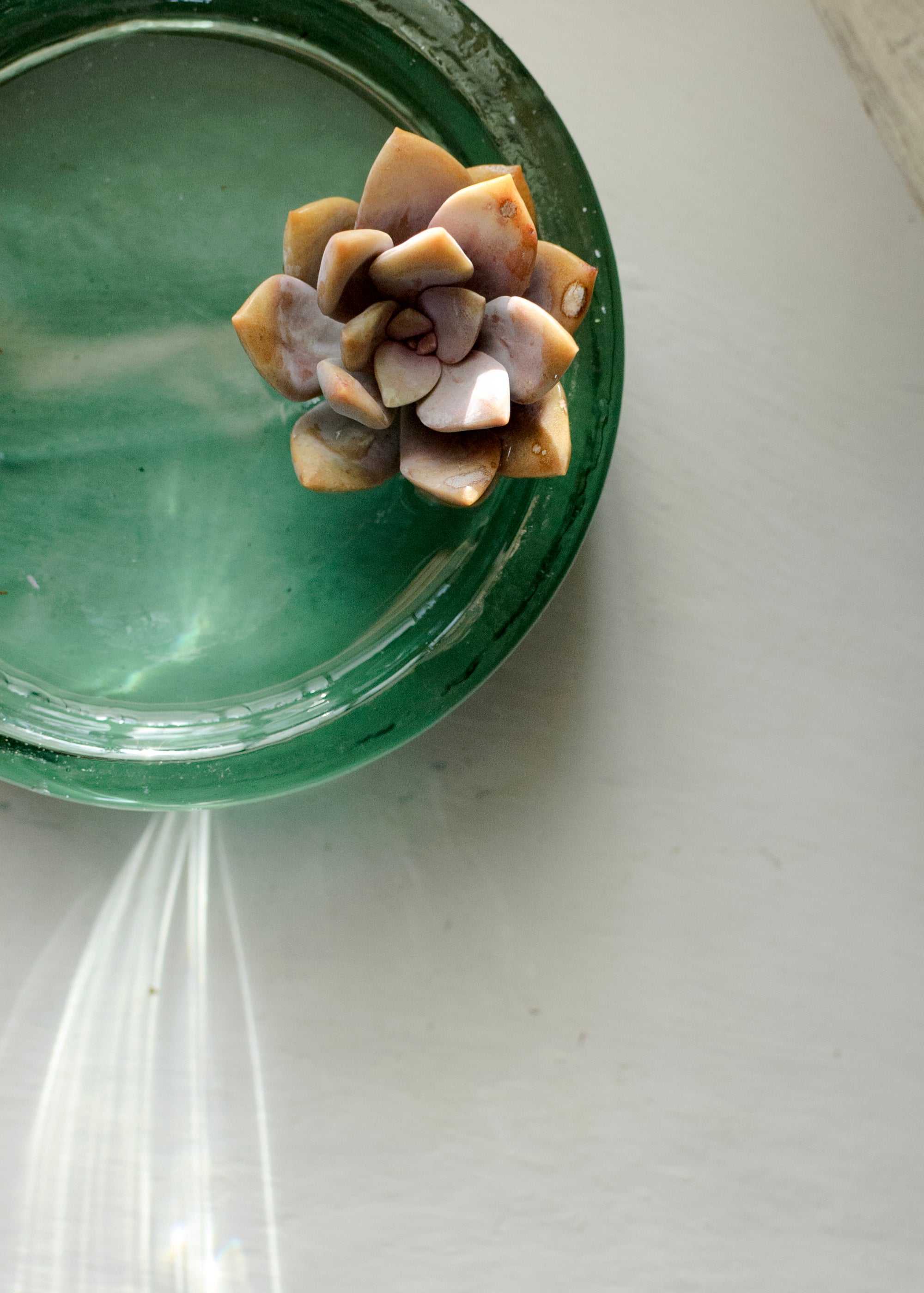 Emerald Optical Glass Bowl