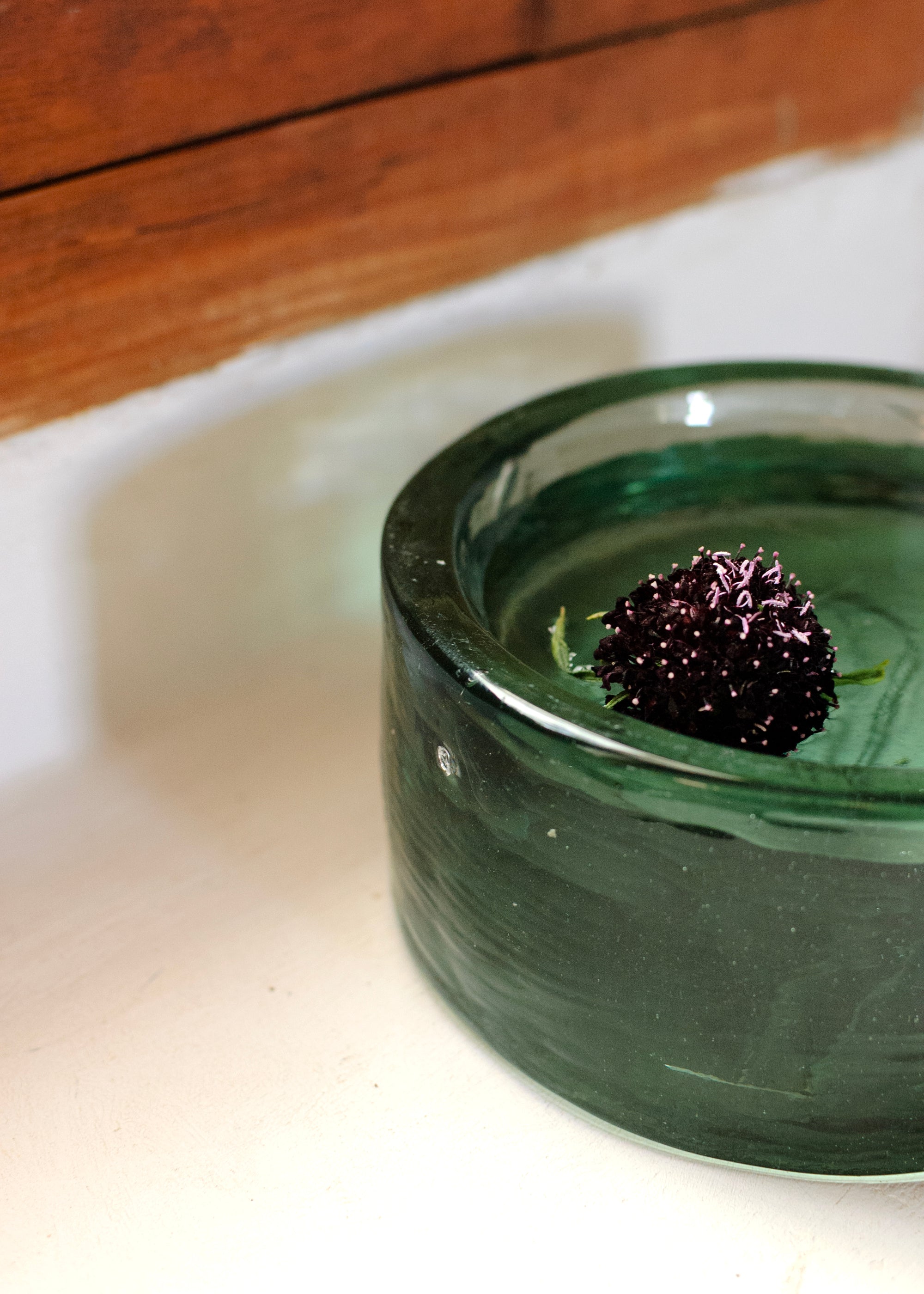 Emerald Optical Glass Bowl