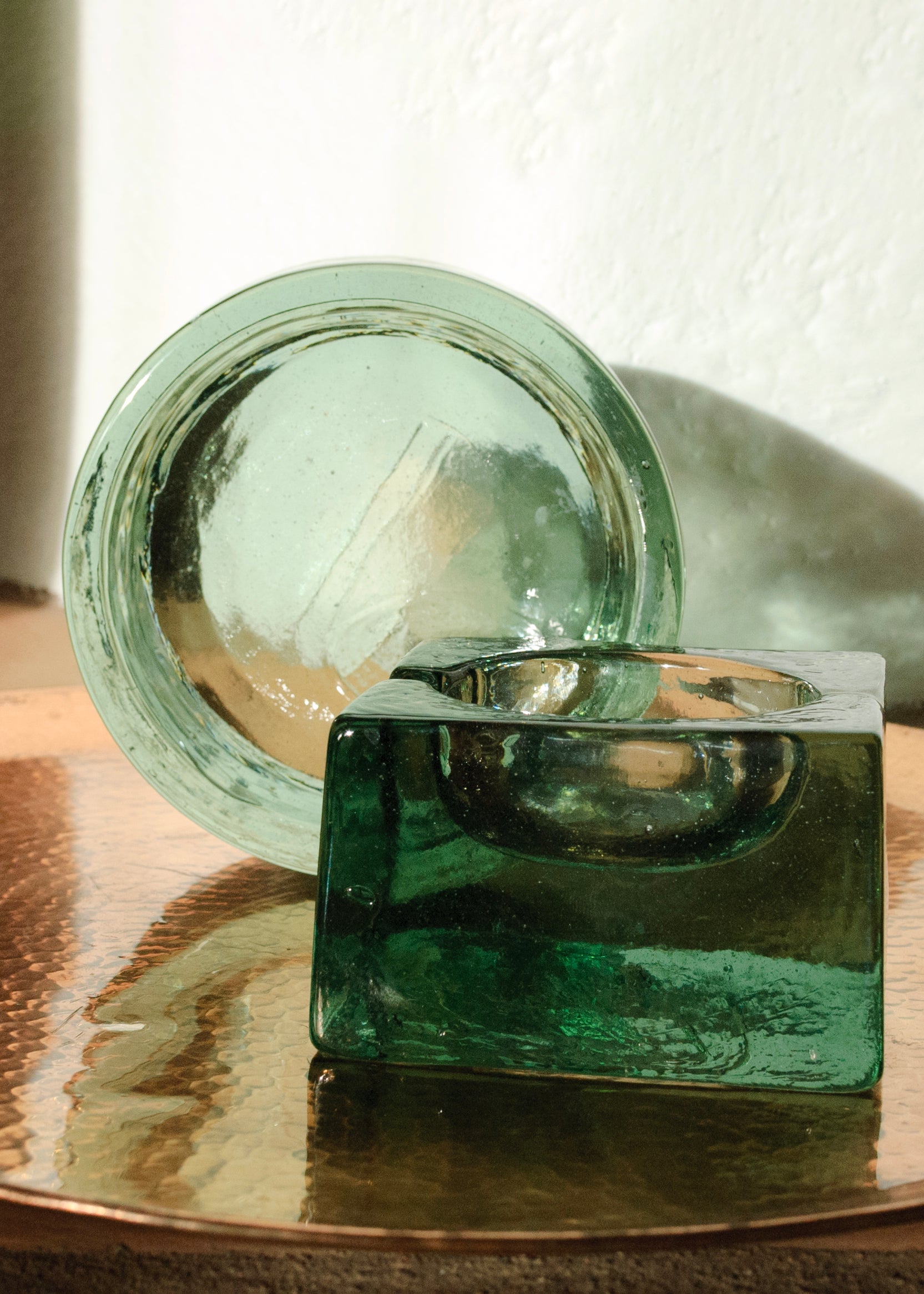 Emerald Optical Glass Bowl
