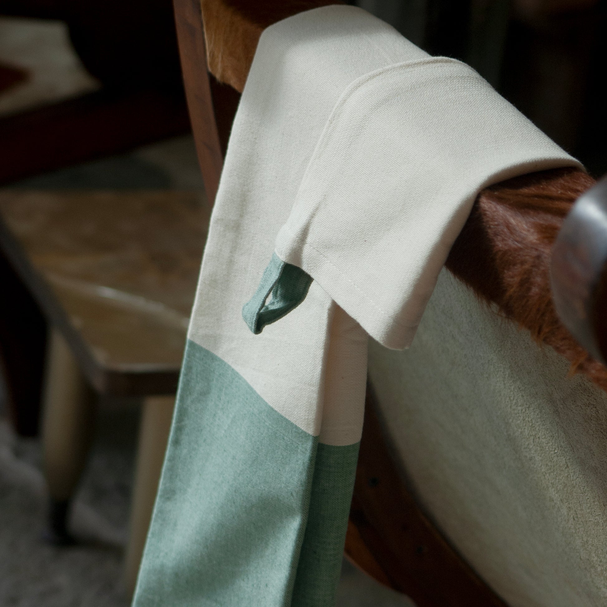 Agave Green Pedal-Loom Kitchen Towel