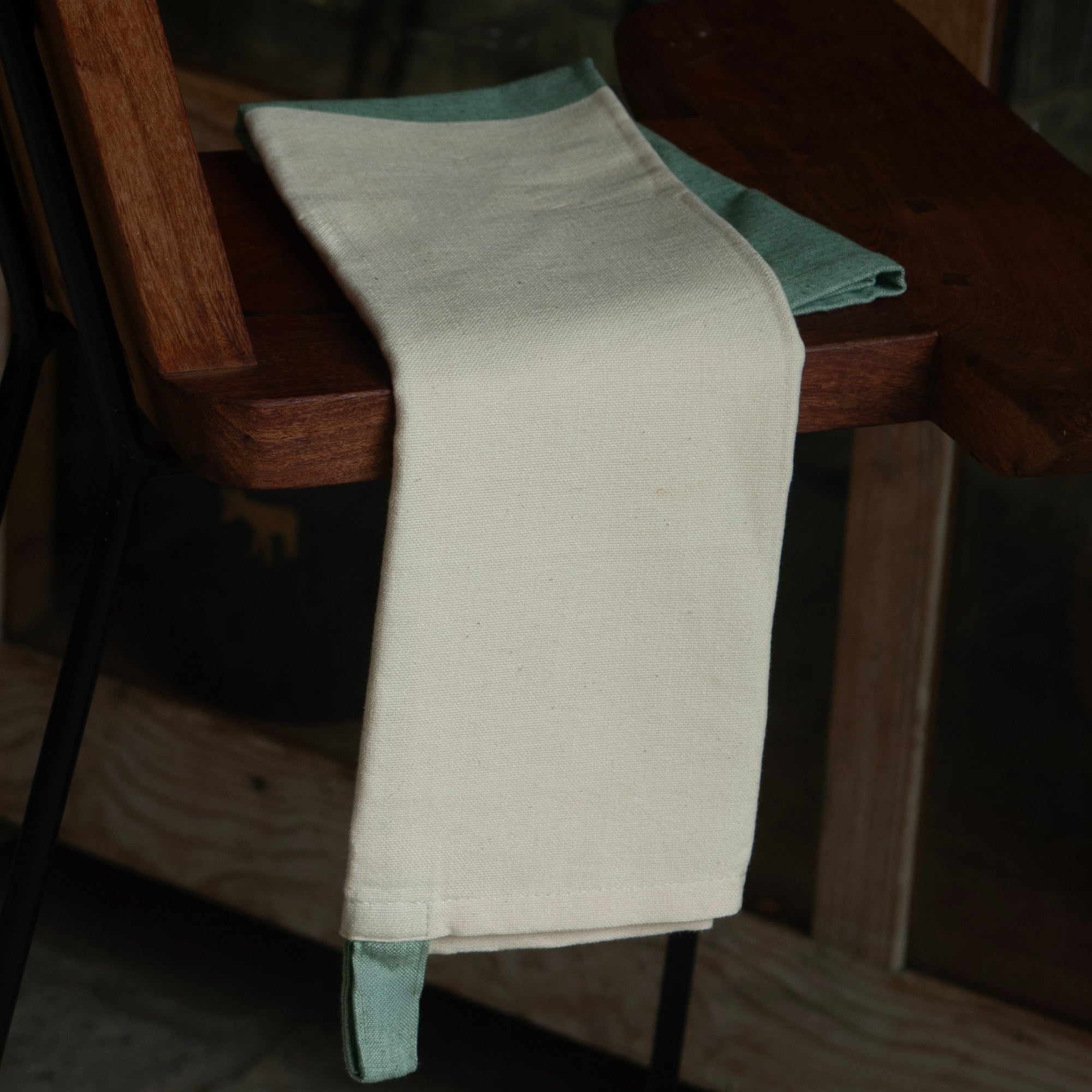 Agave Green Pedal-Loom Kitchen Towel