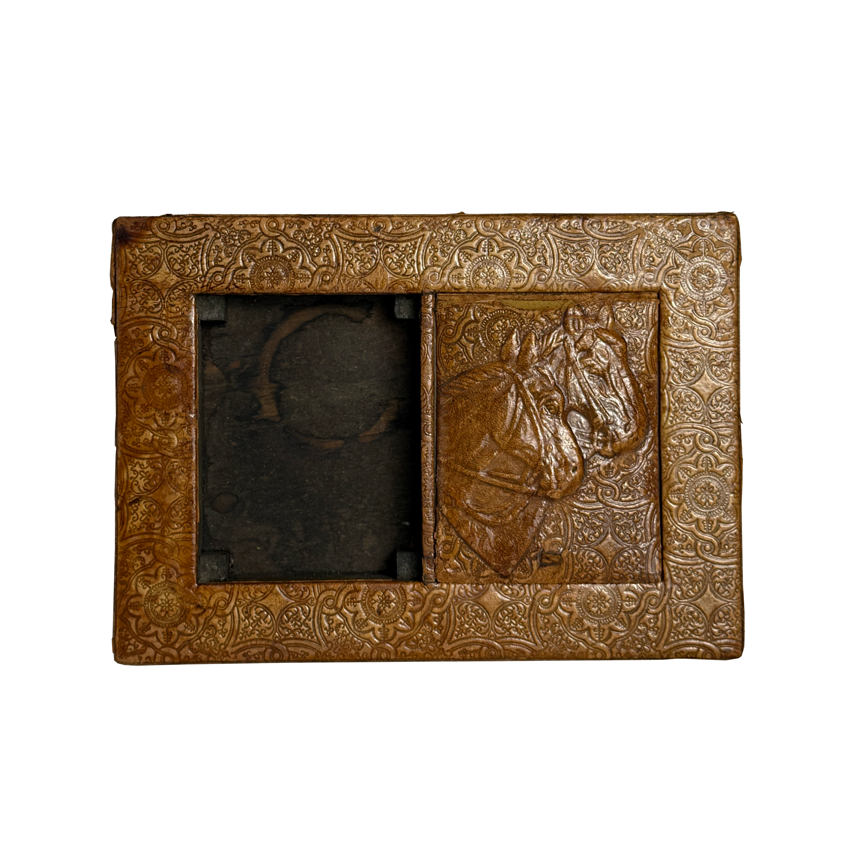 Leather Card Box with Horse Motif