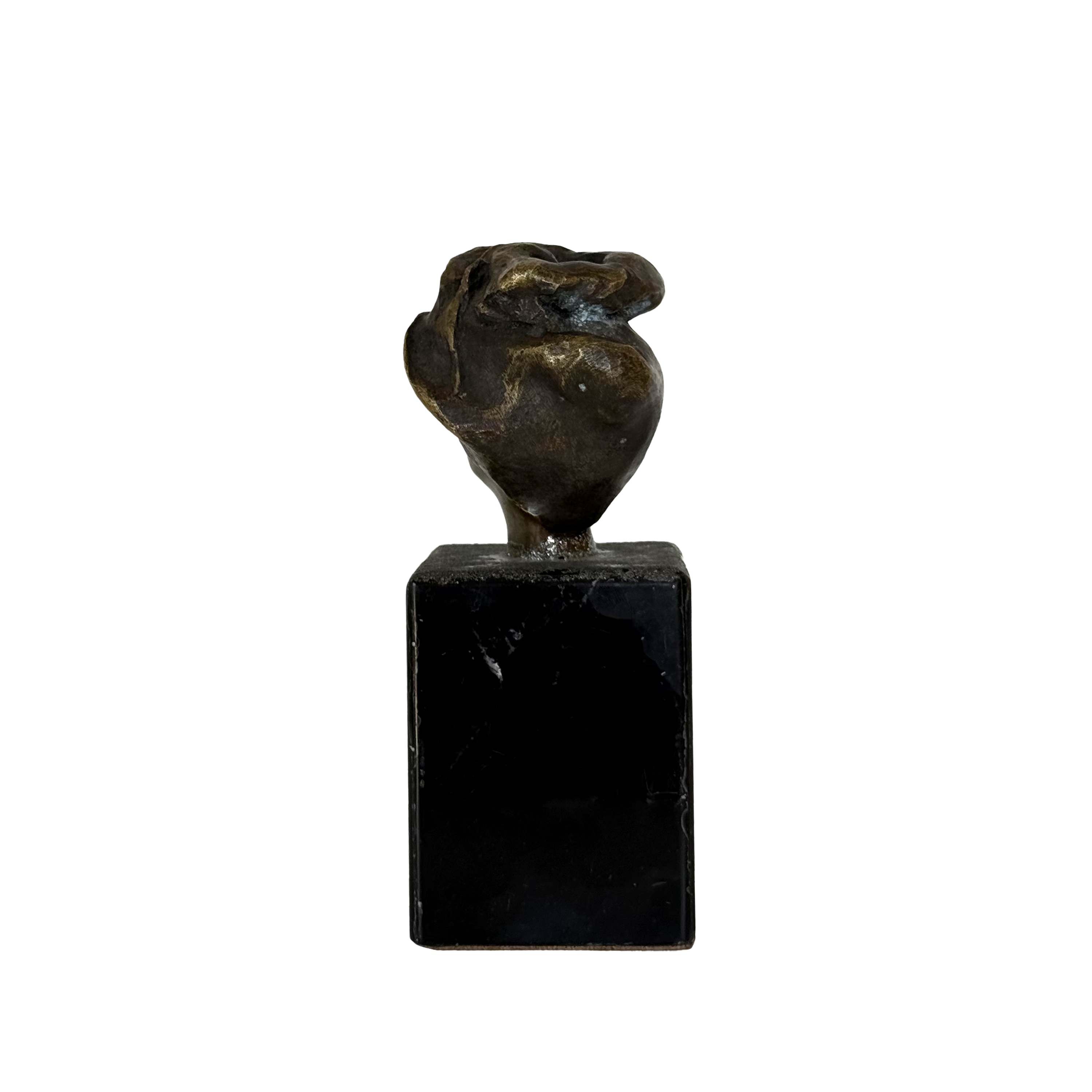 Iron Bust of a Woman with Black Onyx Base