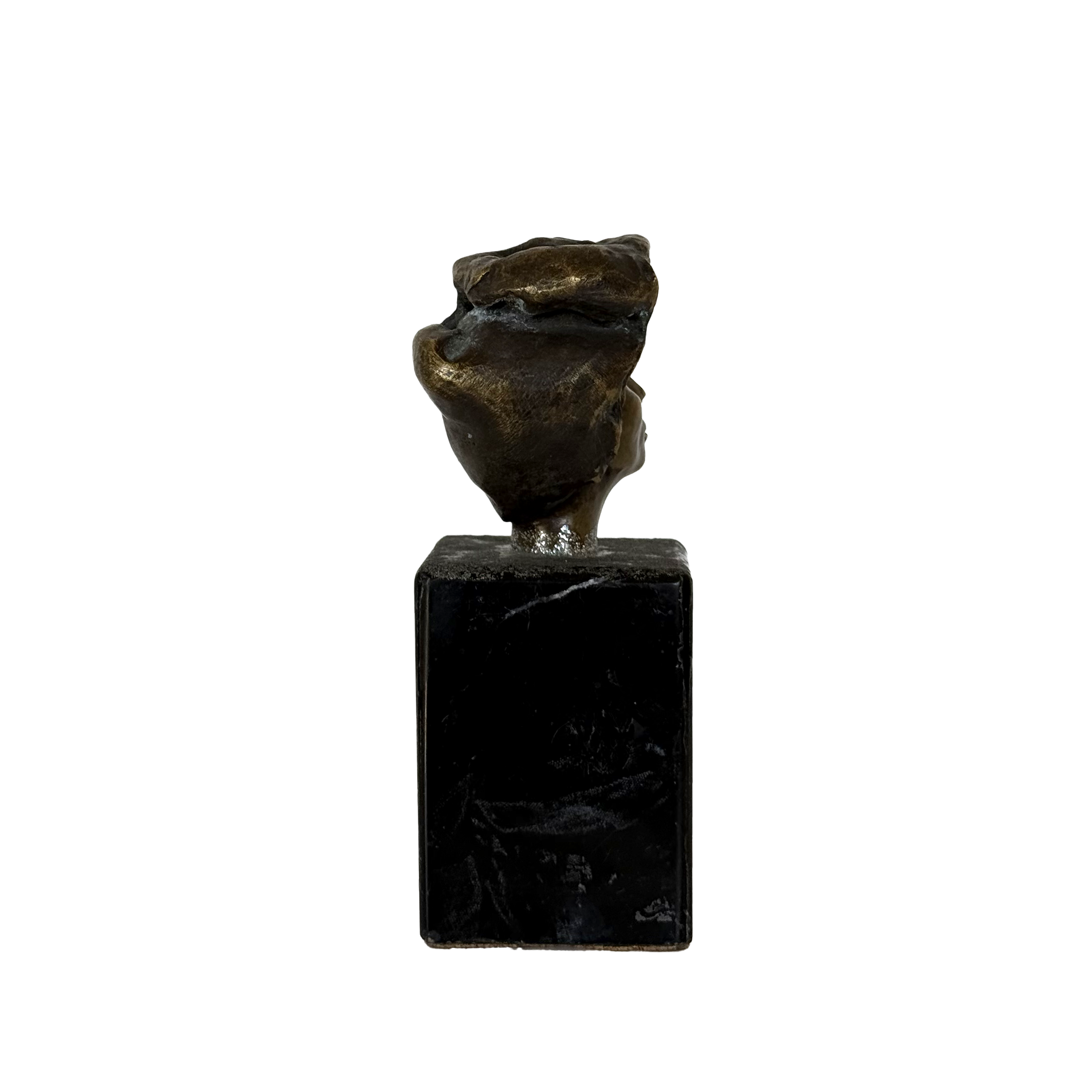 Iron Bust of a Woman with Black Onyx Base