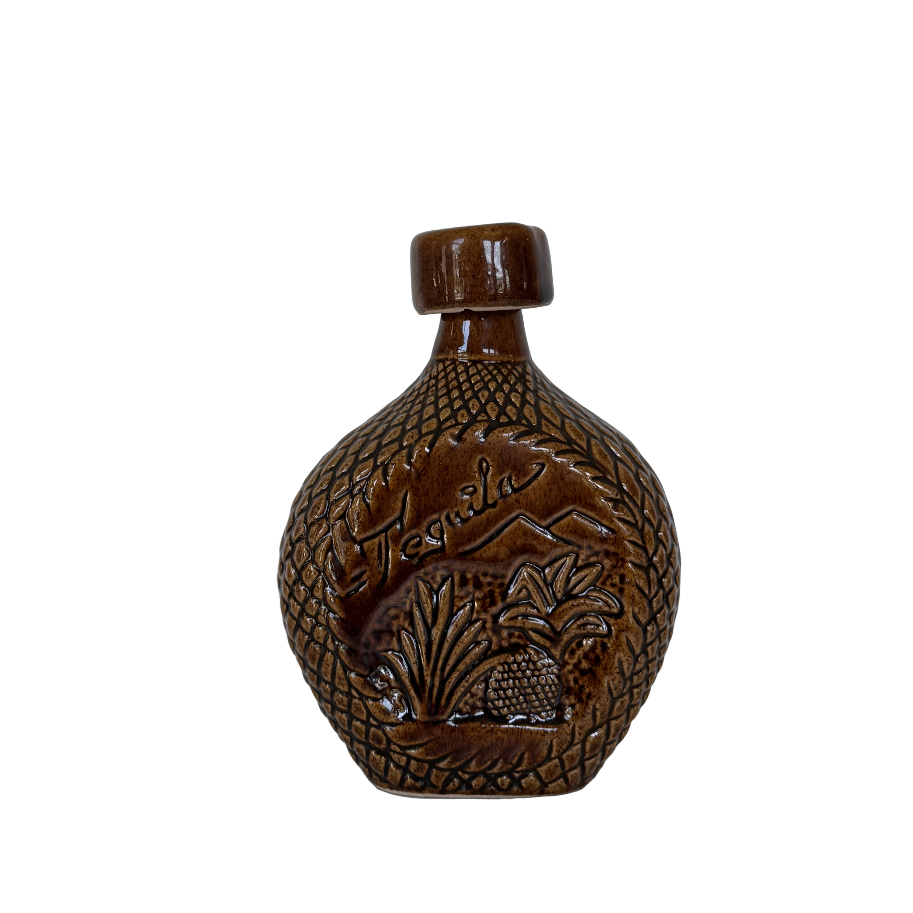 Vintage Souvenir Tequila Decanter with Set of 6 Glasses