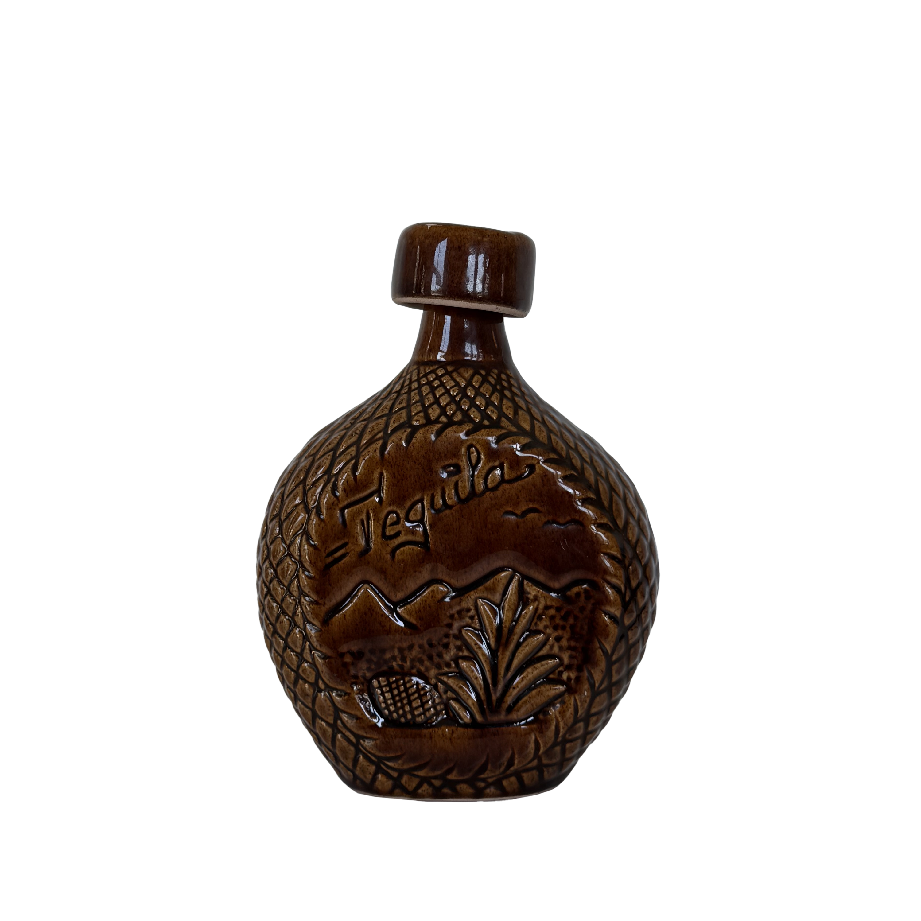 Vintage Souvenir Tequila Decanter with Set of 6 Glasses