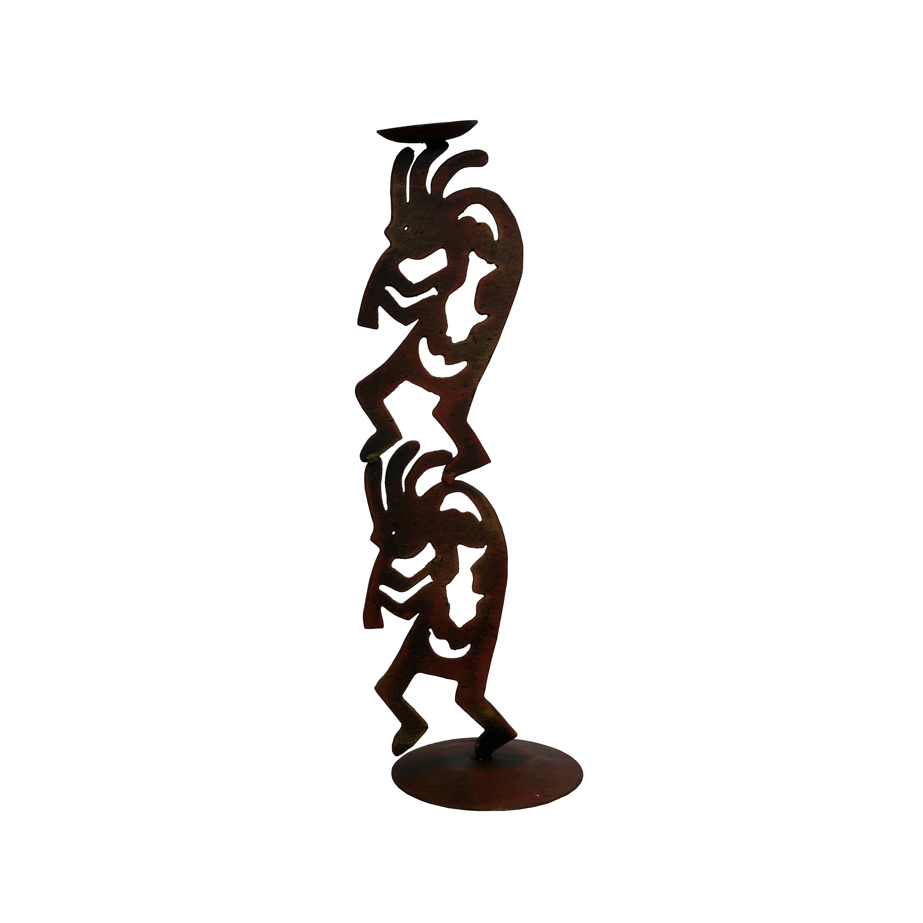 Vintage Kokopelli Iron Candle Holder