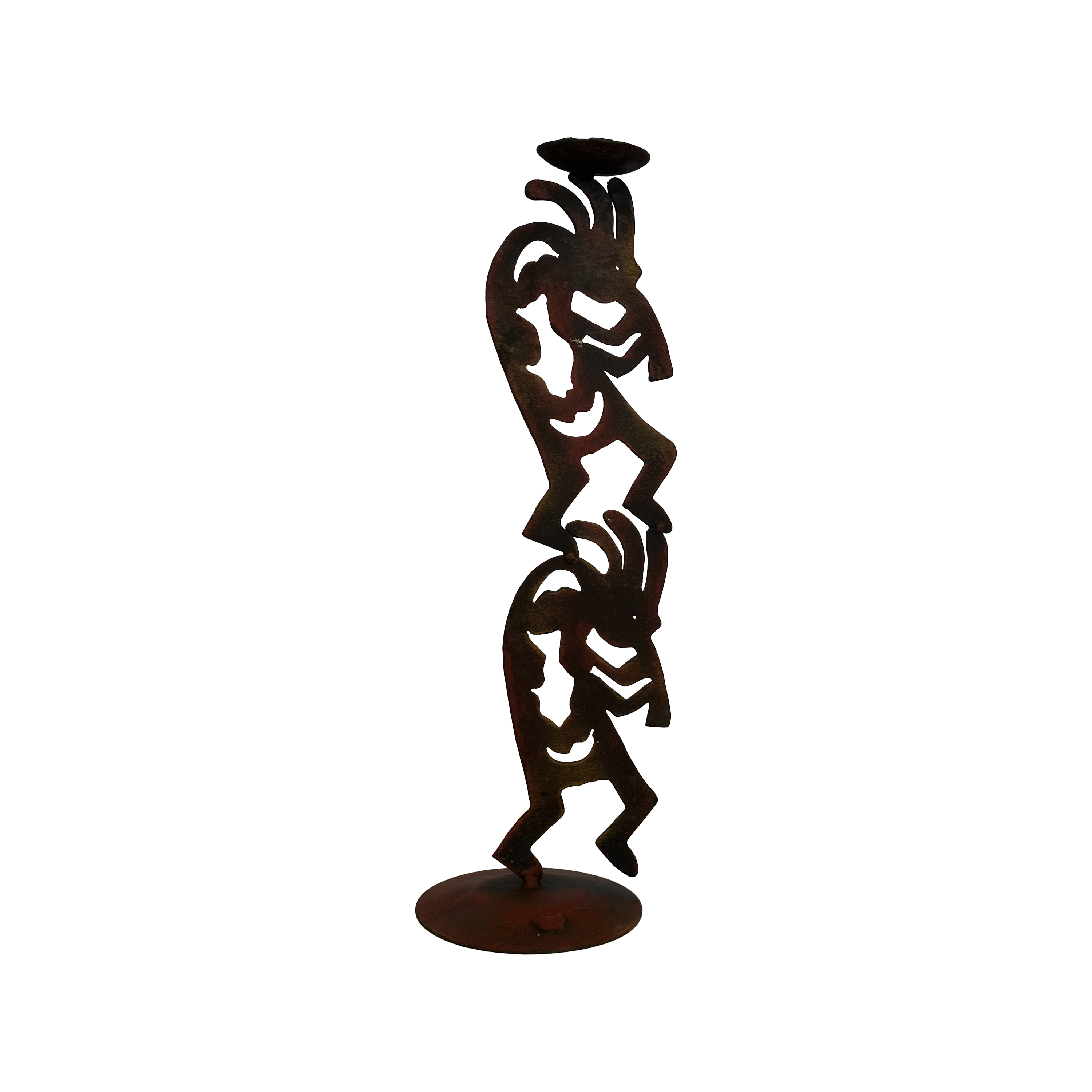 Vintage Kokopelli Iron Candle Holder