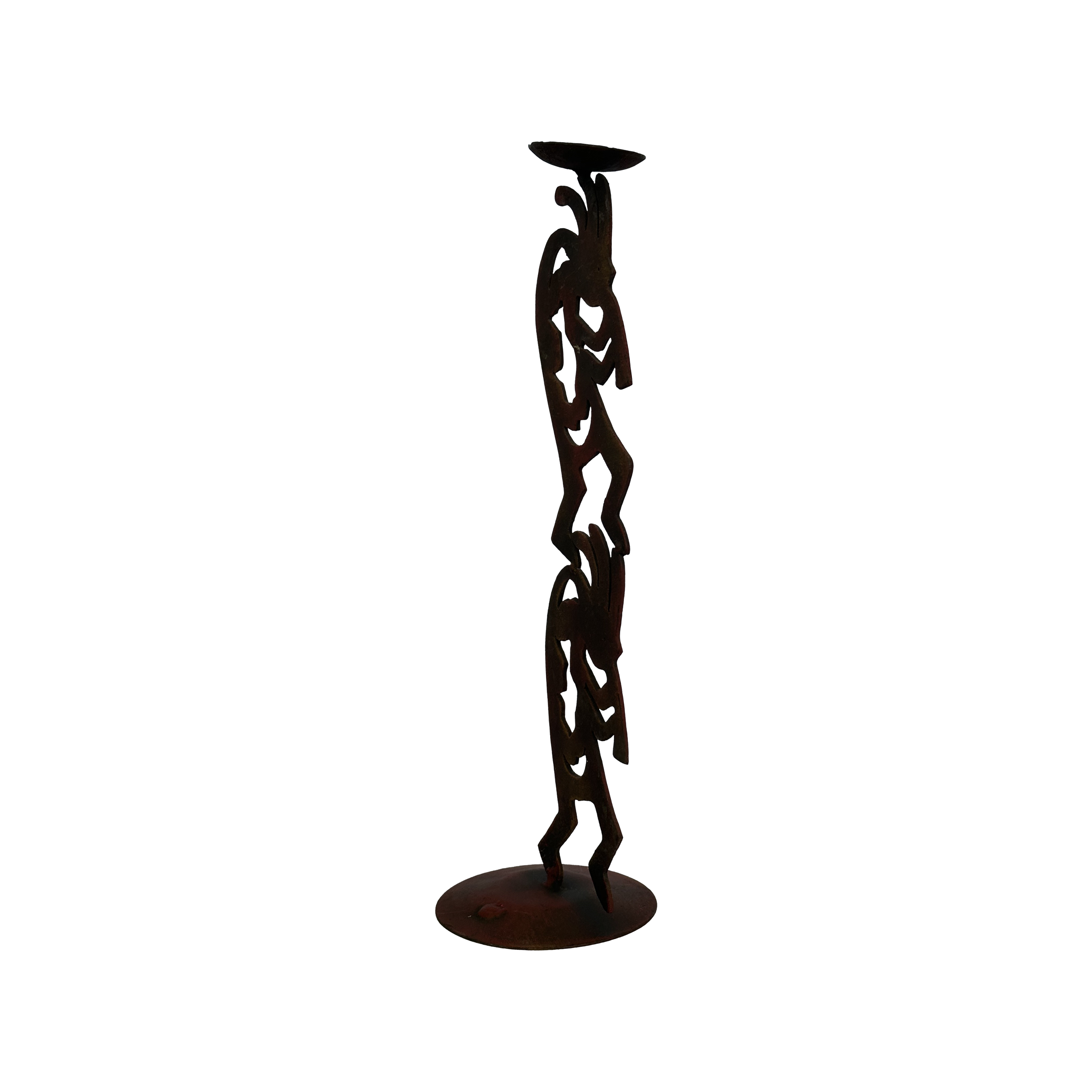 Vintage Kokopelli Iron Candle Holder