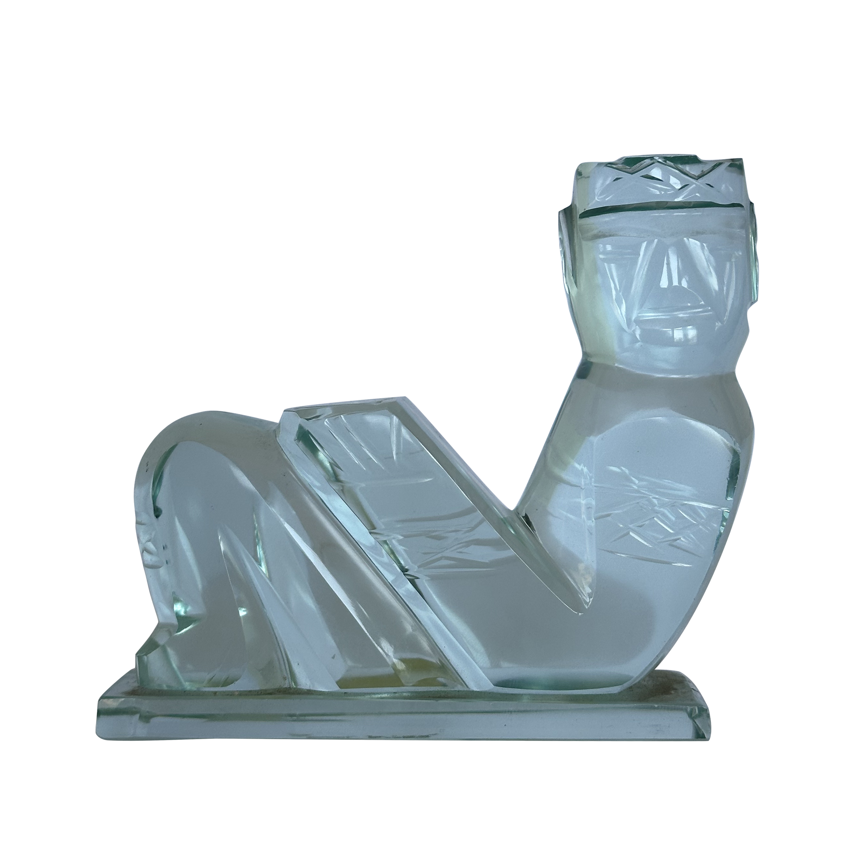 Vintage Glass Chac Mool Figure