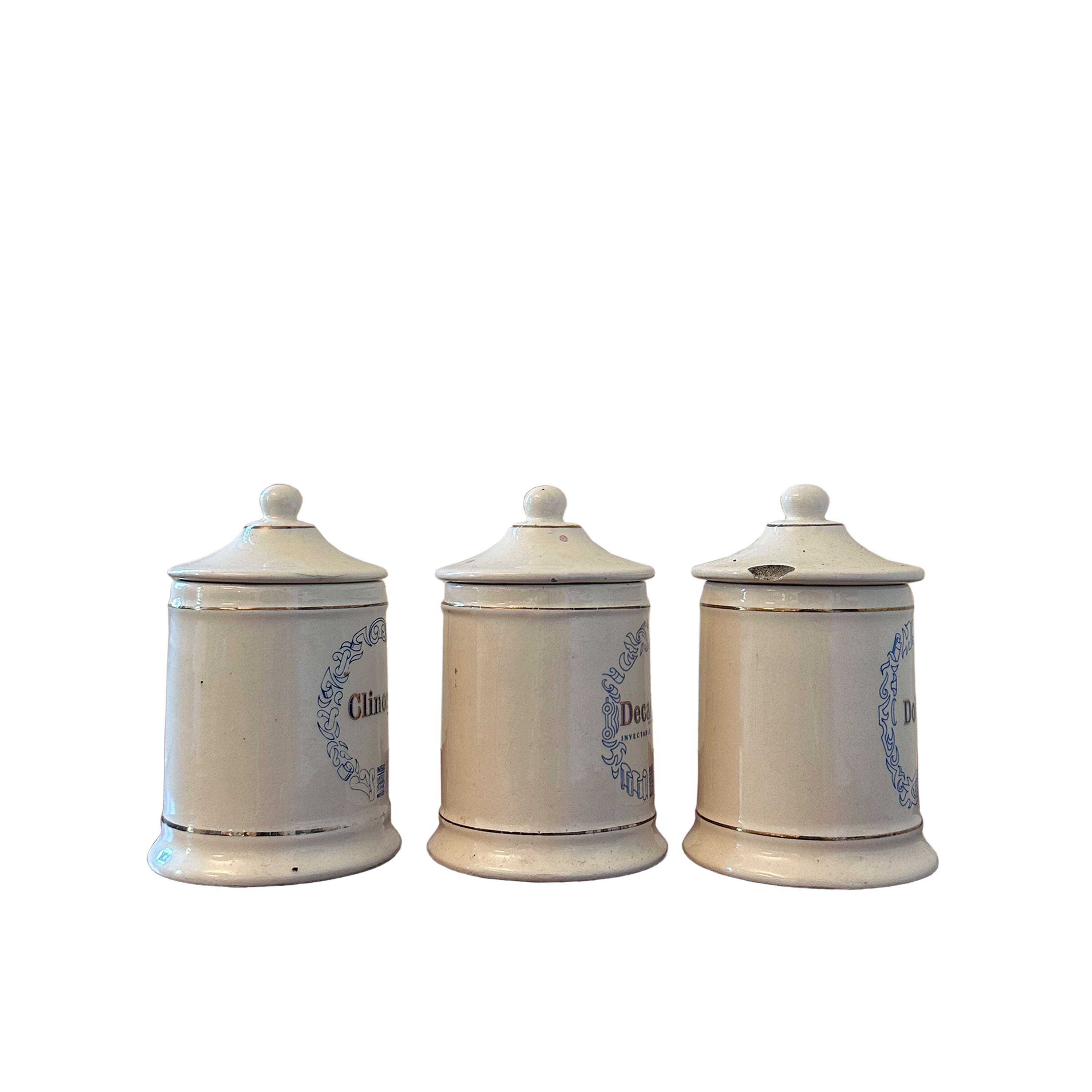 Vintage Ceramic Apothecary Jars (Sold as Set)