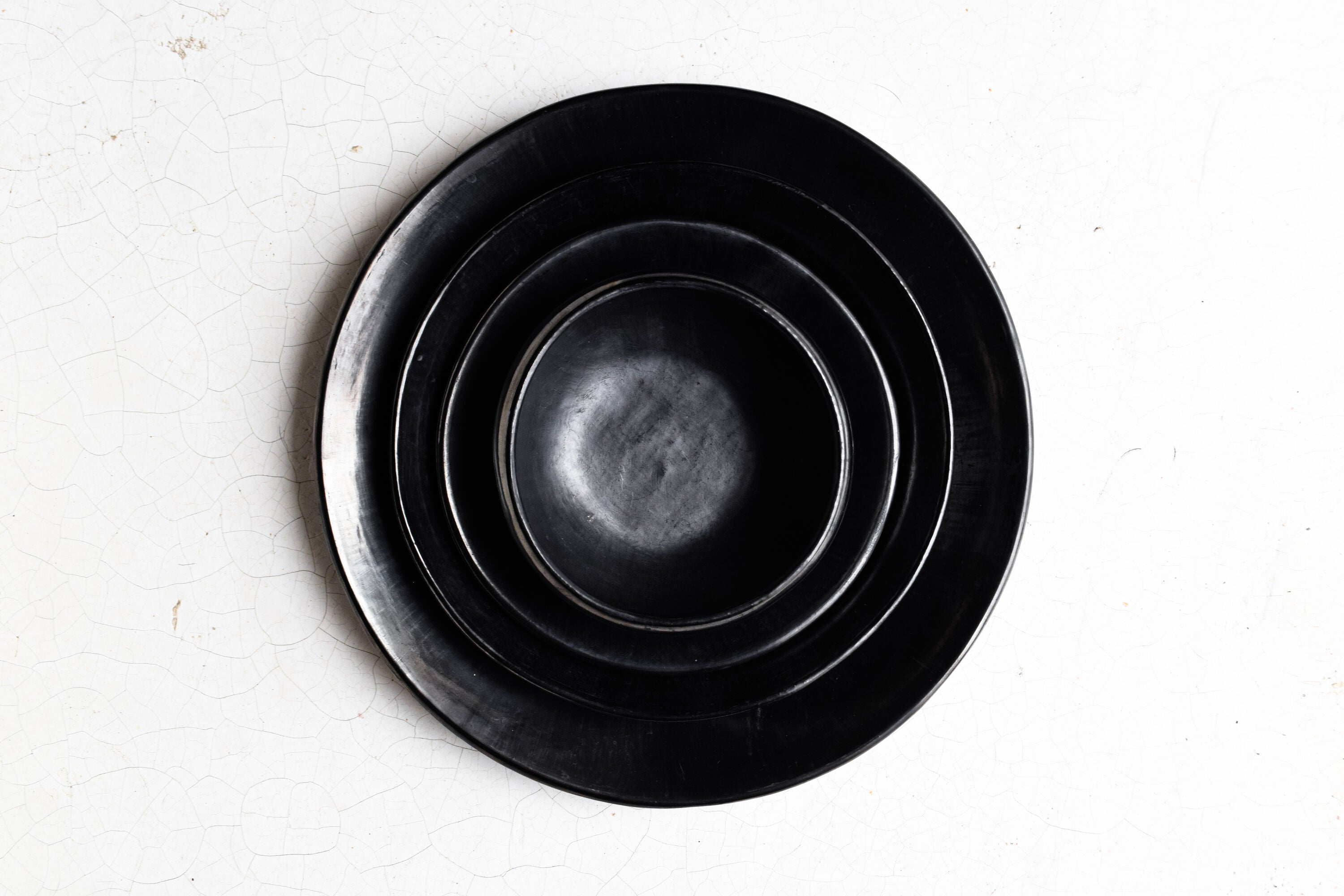 Elena Black Salad Plate