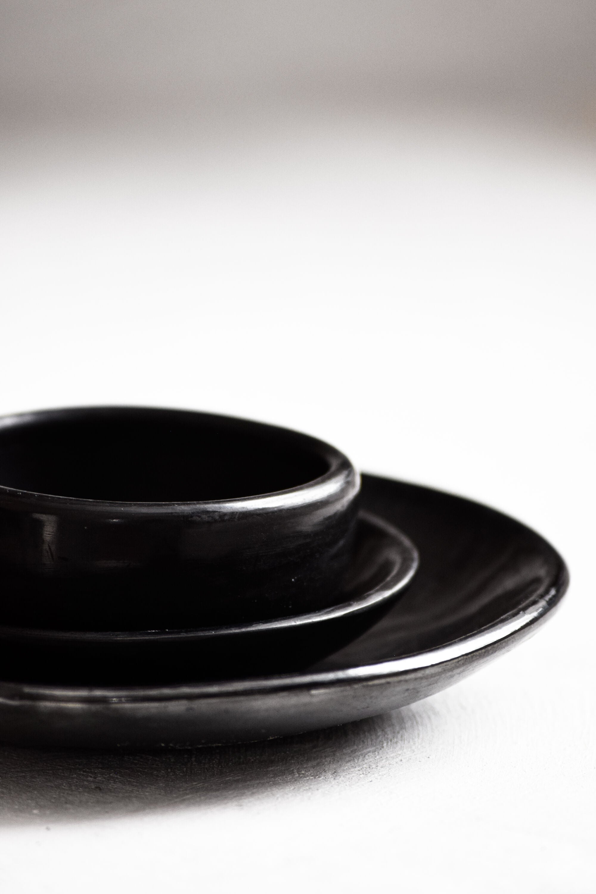 Elena Black Salad Plate
