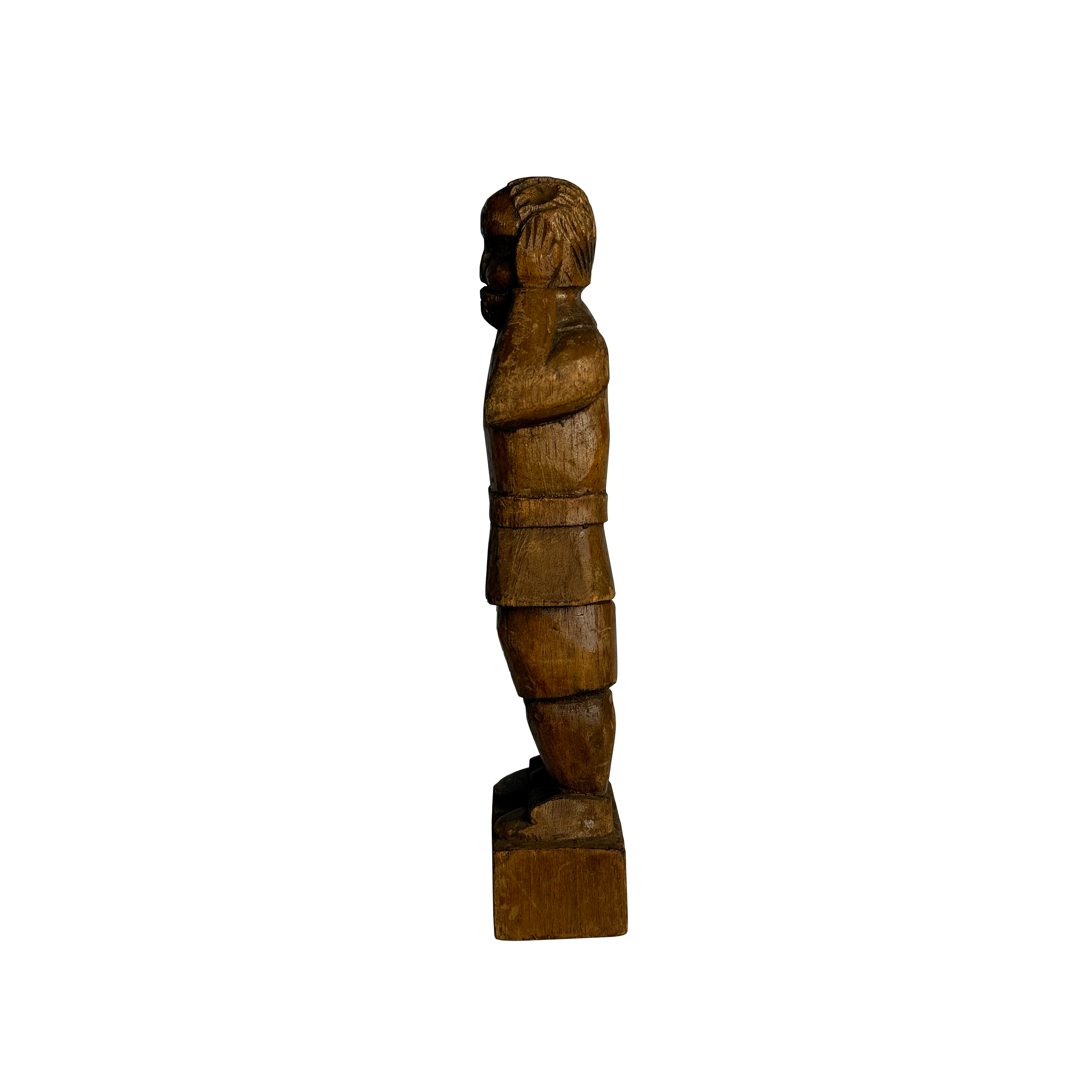 Carved Wooden Statuette of a Man