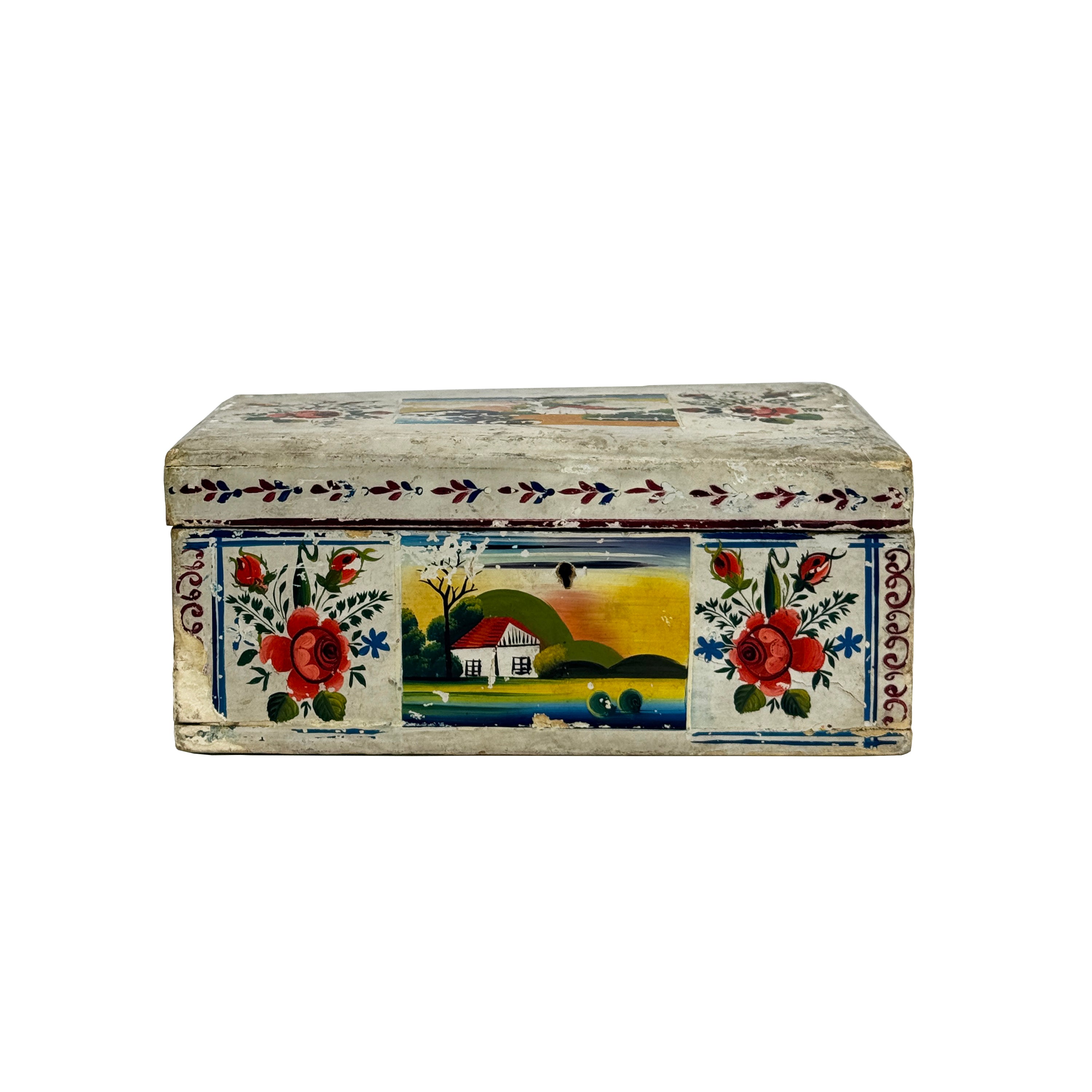 White, Hand Painted Olinala Box