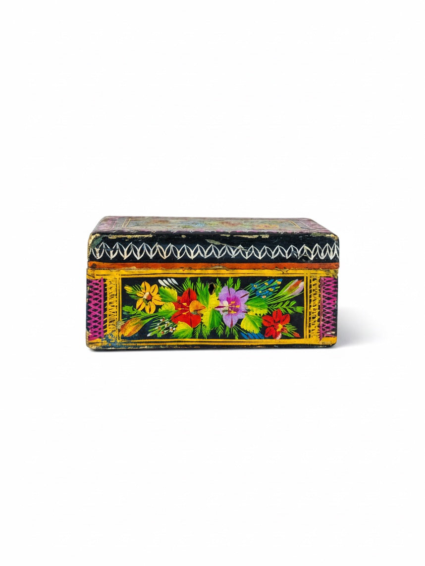 Olinalá Box with Floral and Geometric Design