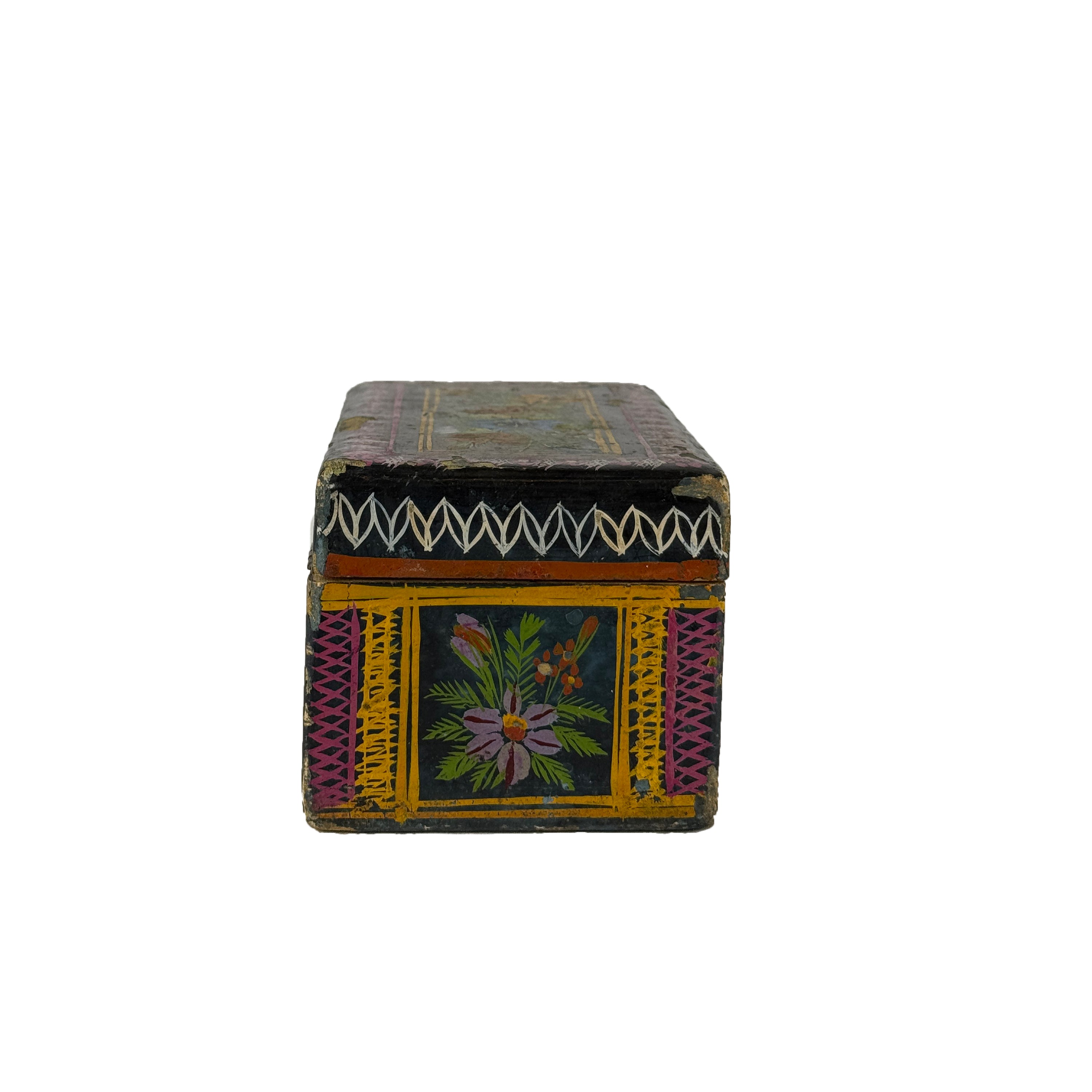 Olinalá Box with Floral and Geometric Design