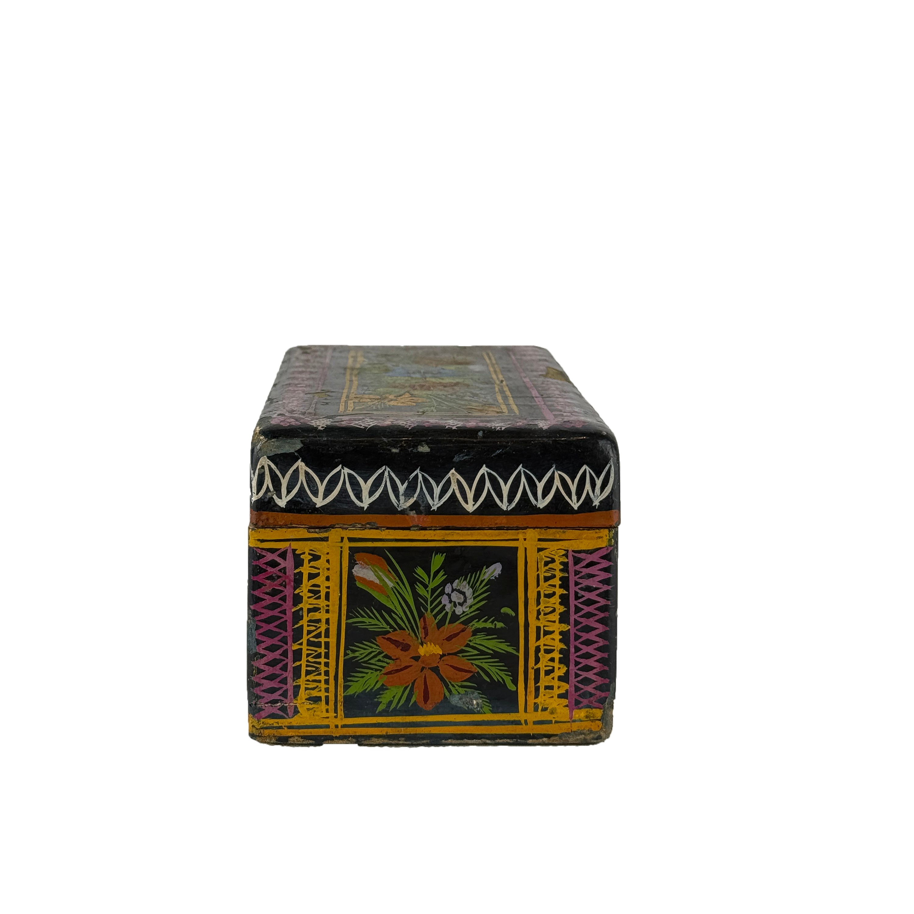 Olinalá Box with Floral and Geometric Design