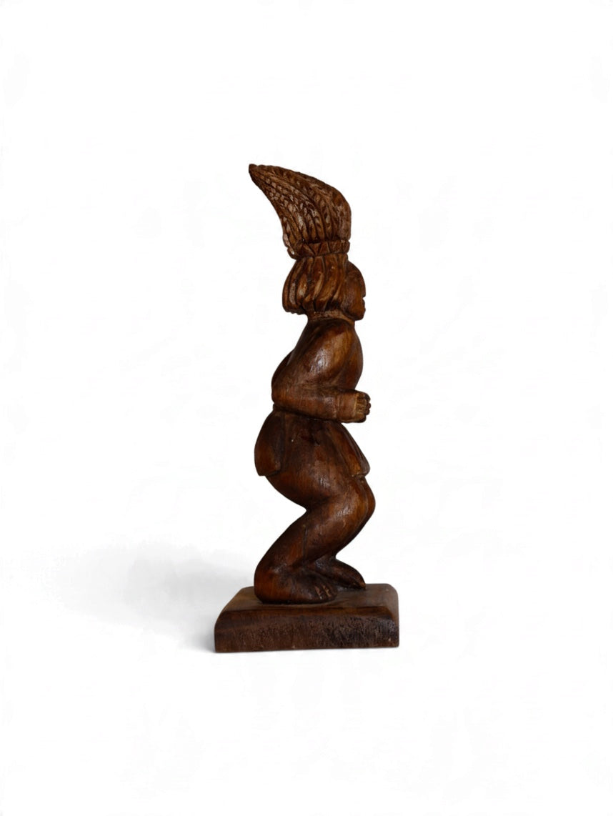 Sonoran Wooden Dancer Sculpture by Embajada Vintage, a handcrafted home decor piece featuring a stylized wooden dancer figure.