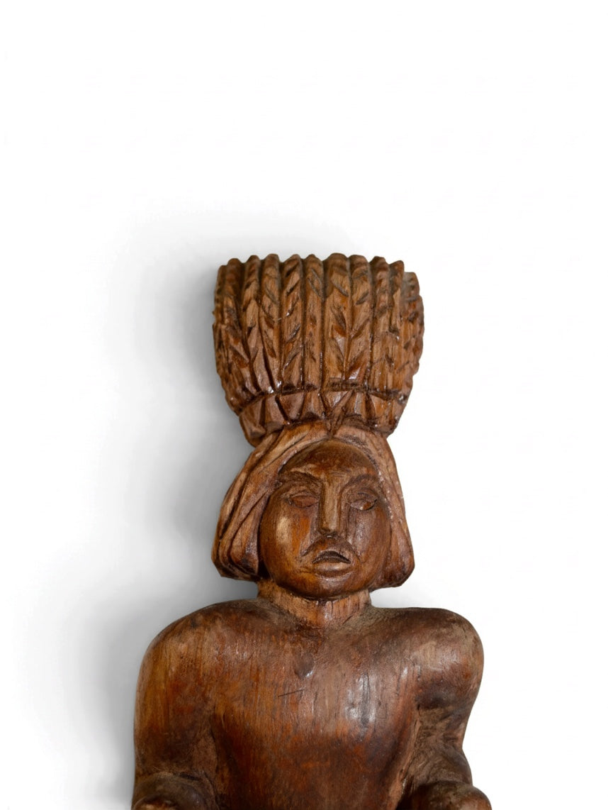 Sonoran wooden dancer sculpture from Embajada Vintage, a handcrafted home decor piece featuring a stylized dancer figure.