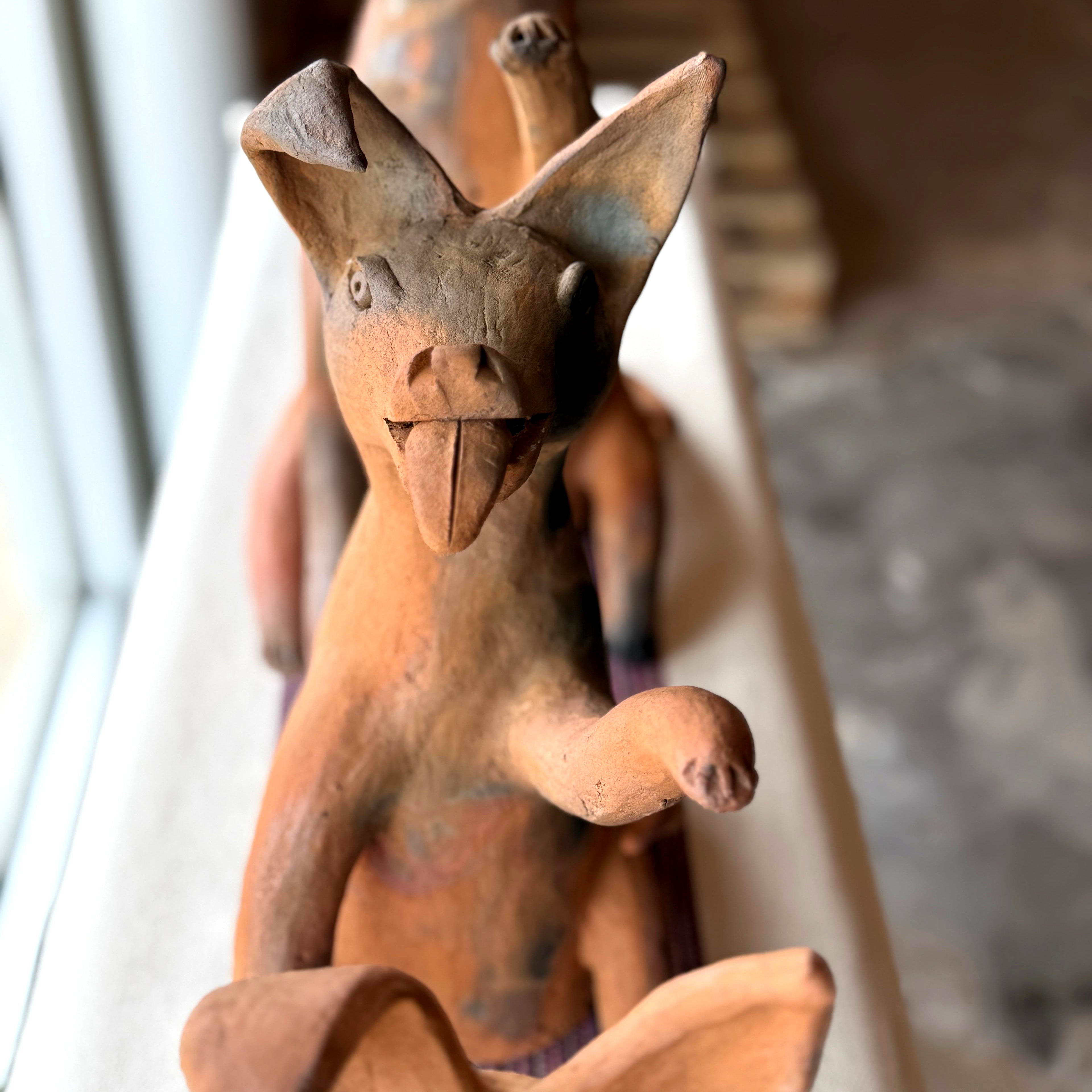 Set of Six Burnished Clay Xoloitzcuintles from Zipiajo