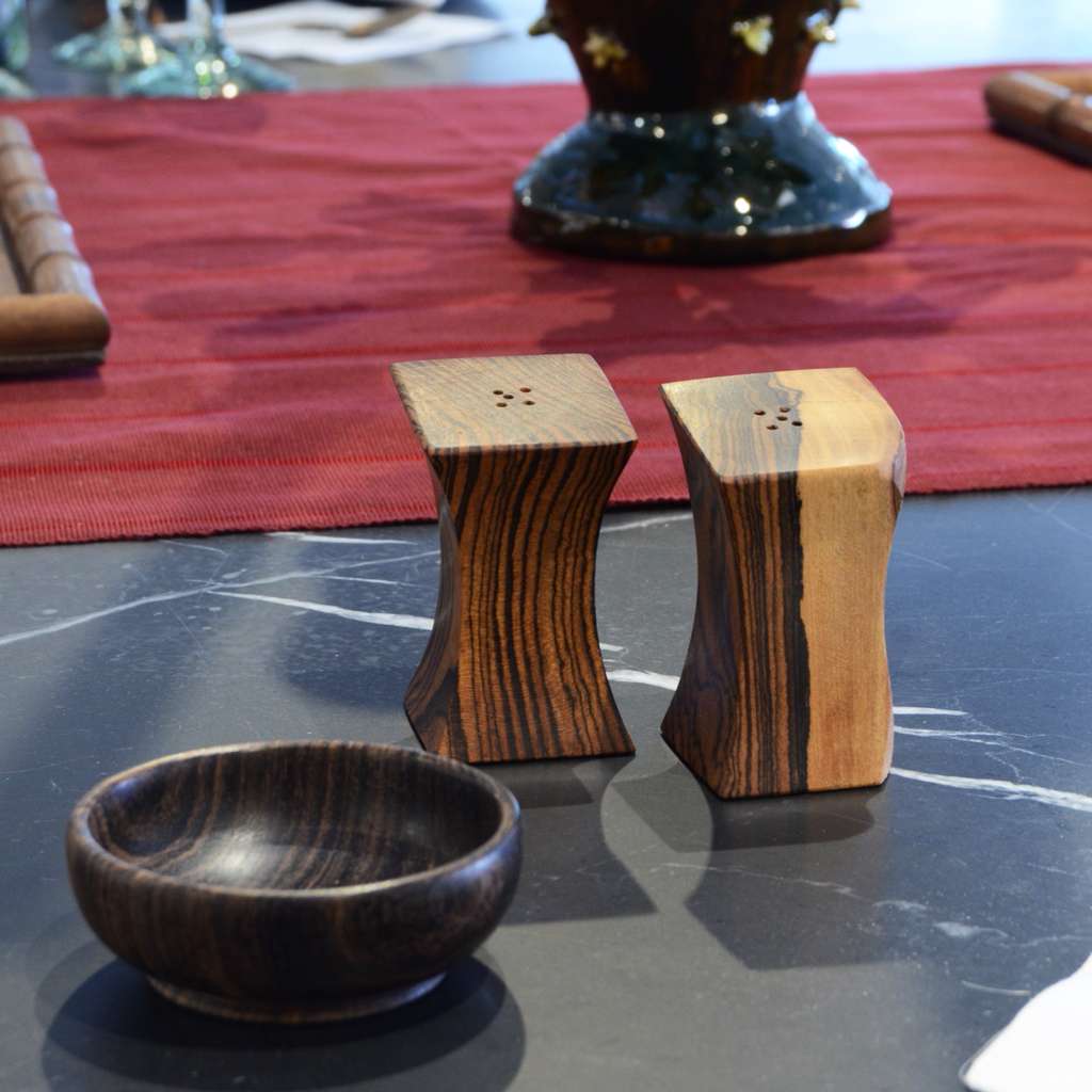 Hand-Carved Cueramo Wood Salt & Pepper Shaker Set