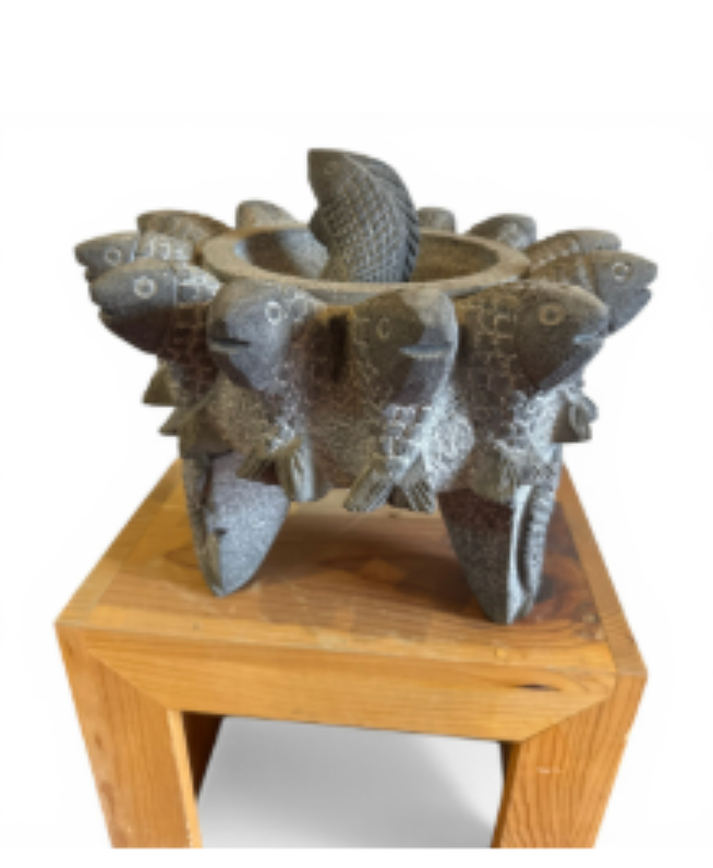 Taricuaro Molcajete — Large Decorated Volcanic Stone