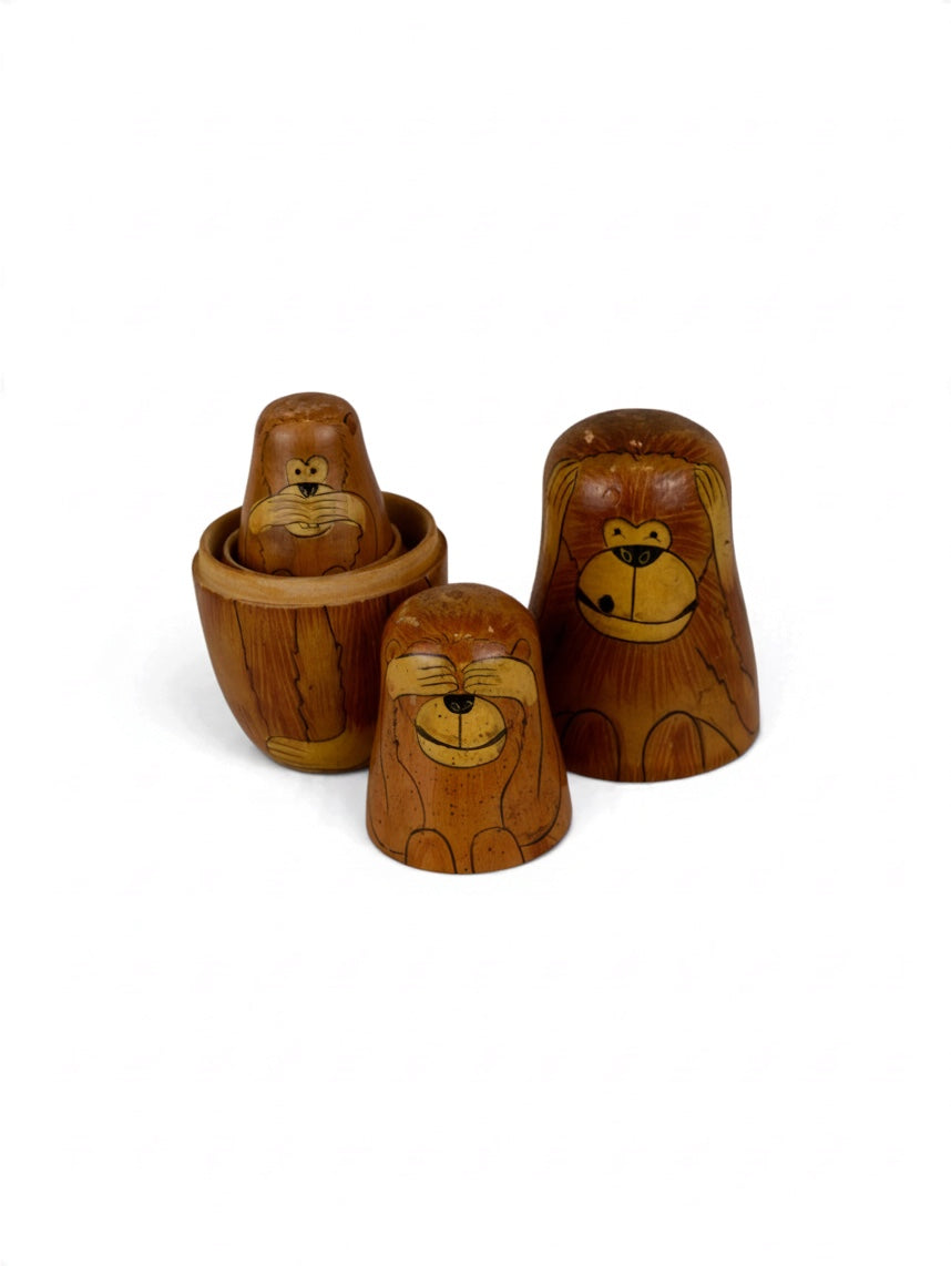 Wooden Nesting Monkeys