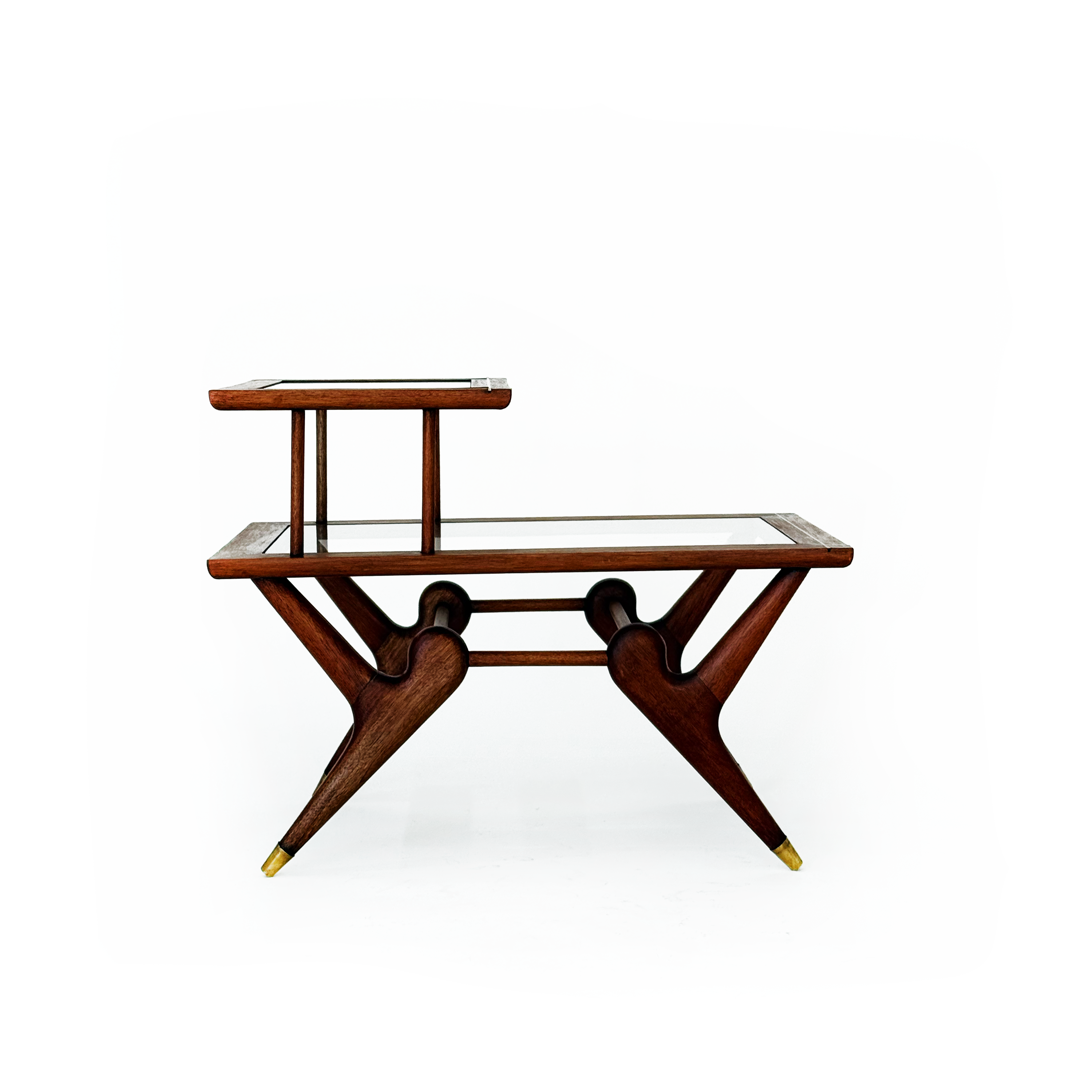 Eugenio Escudero Mahogany Wood Side Table c. 1950s