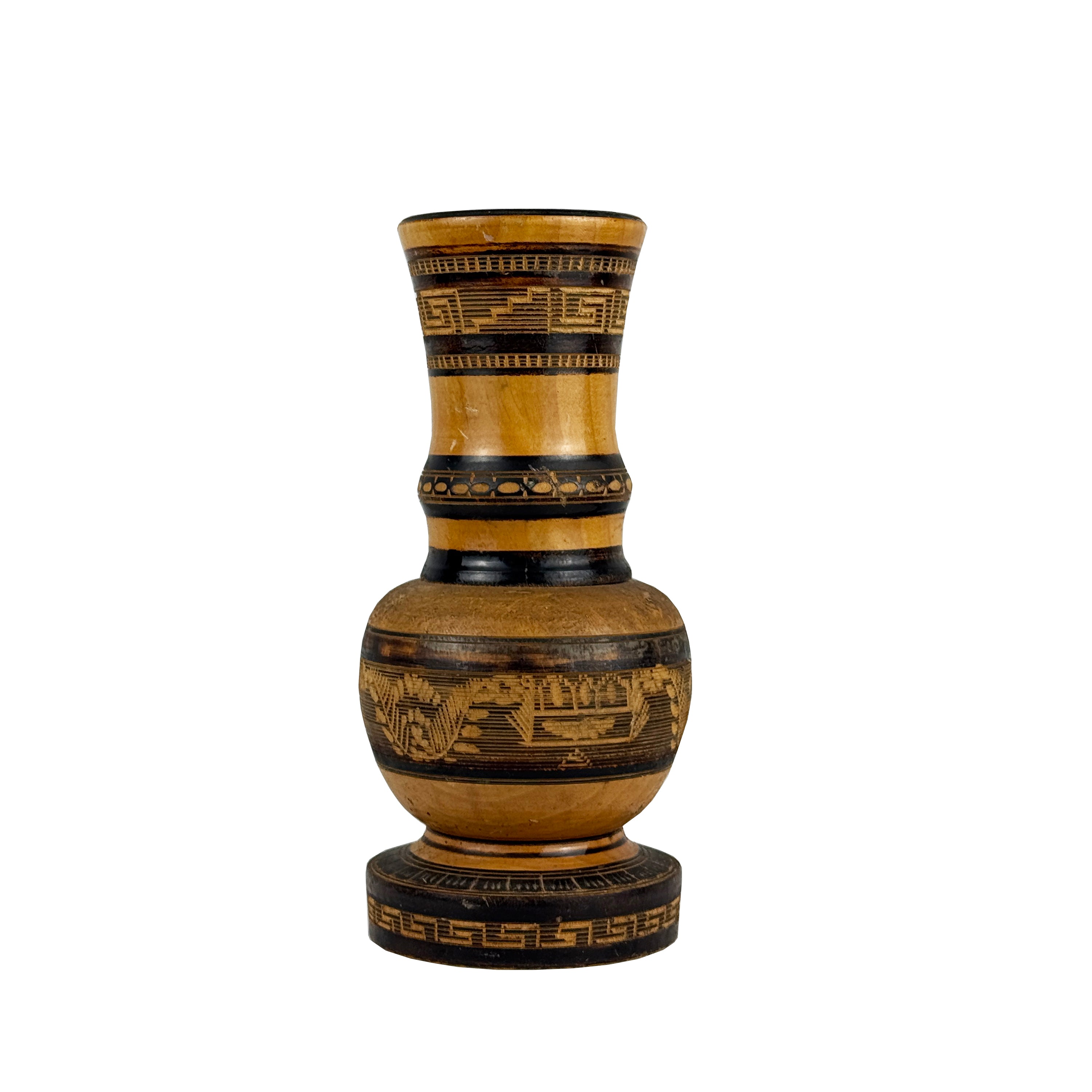 Wooden Vase from Uruapan, Michoacan