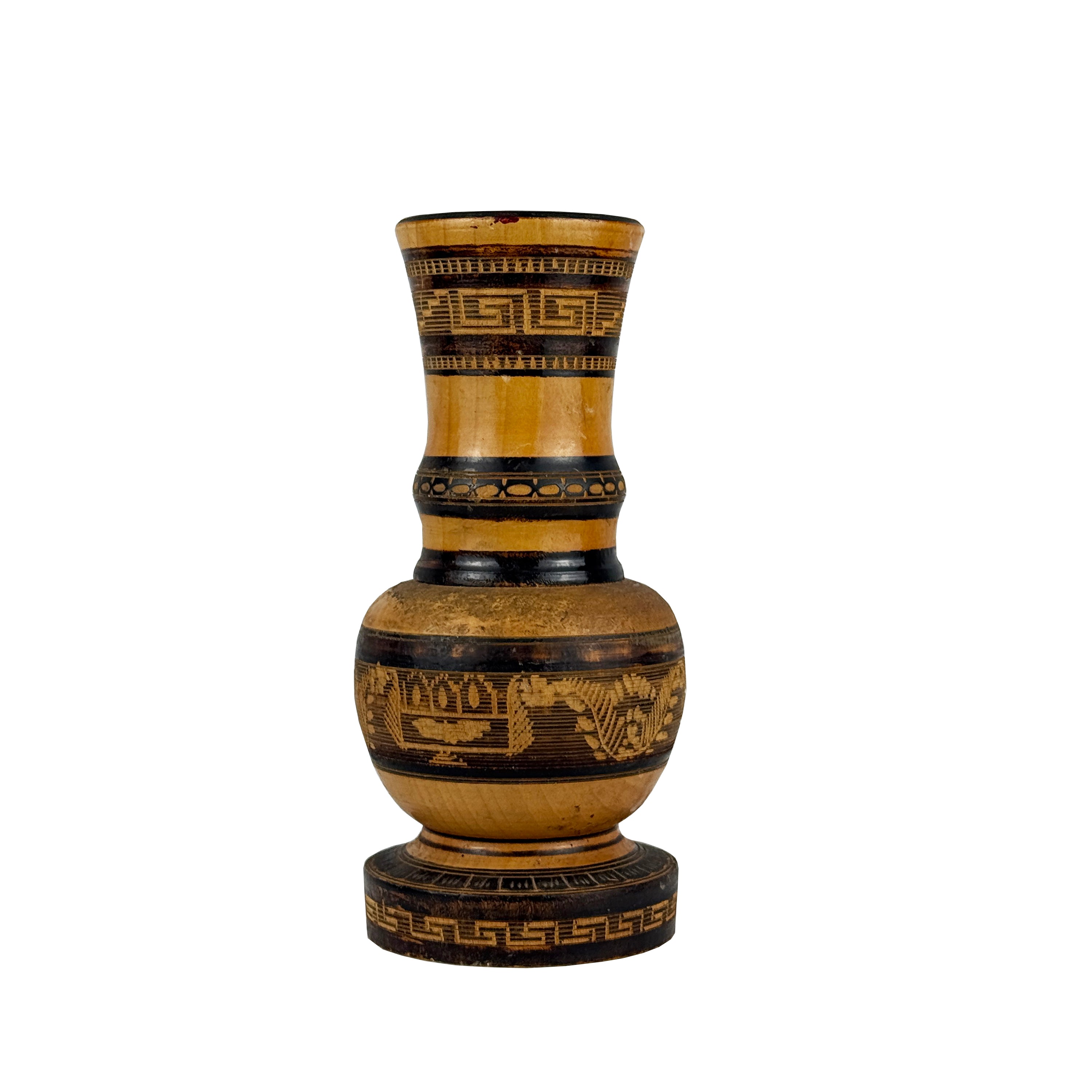 Wooden Vase from Uruapan, Michoacan