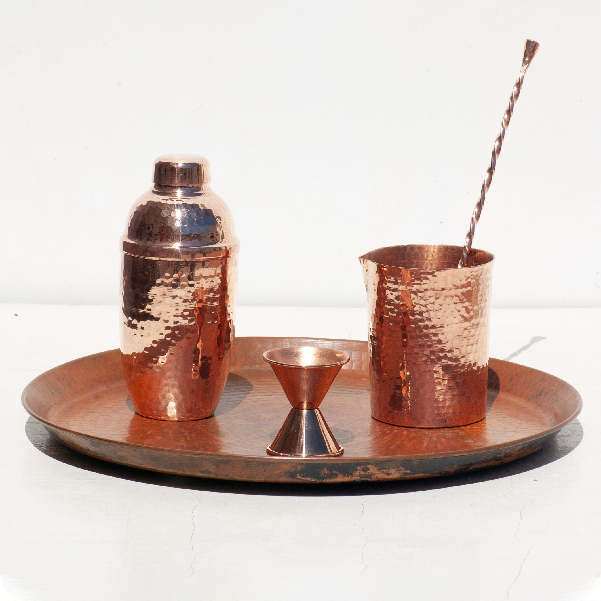 Elena Hammered Copper Tray