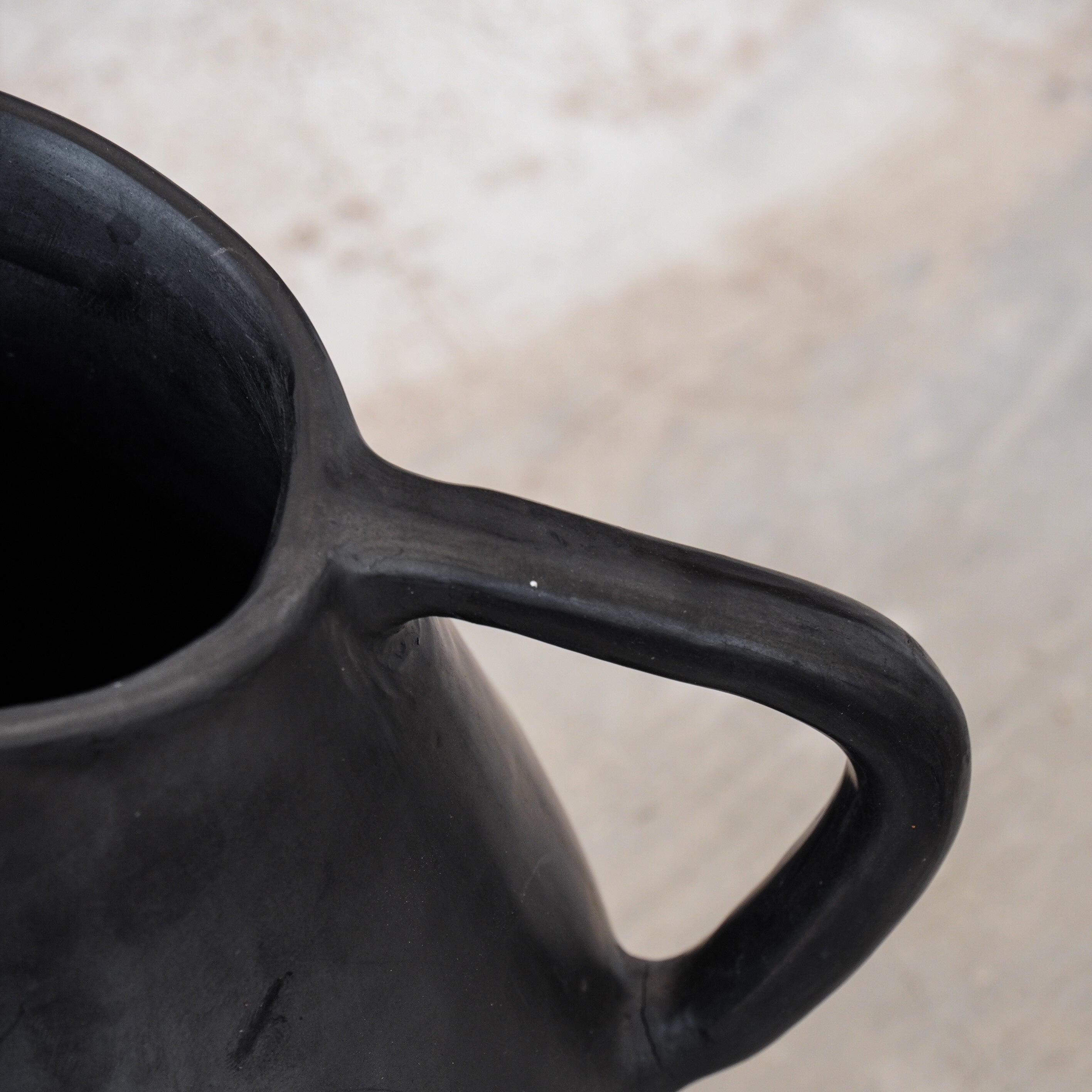 Rosetta Pitcher Black Clay