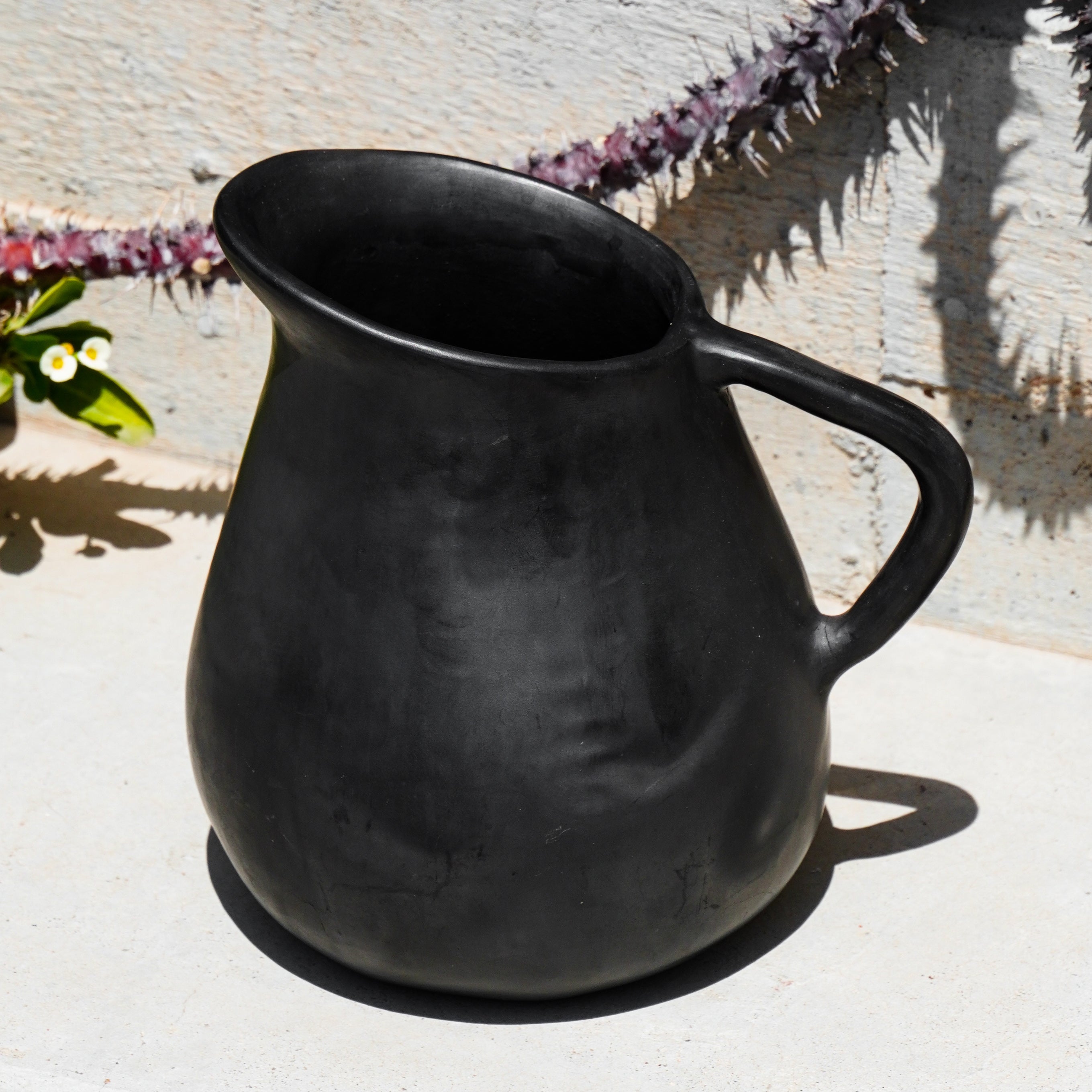 Rosetta Pitcher Black Clay